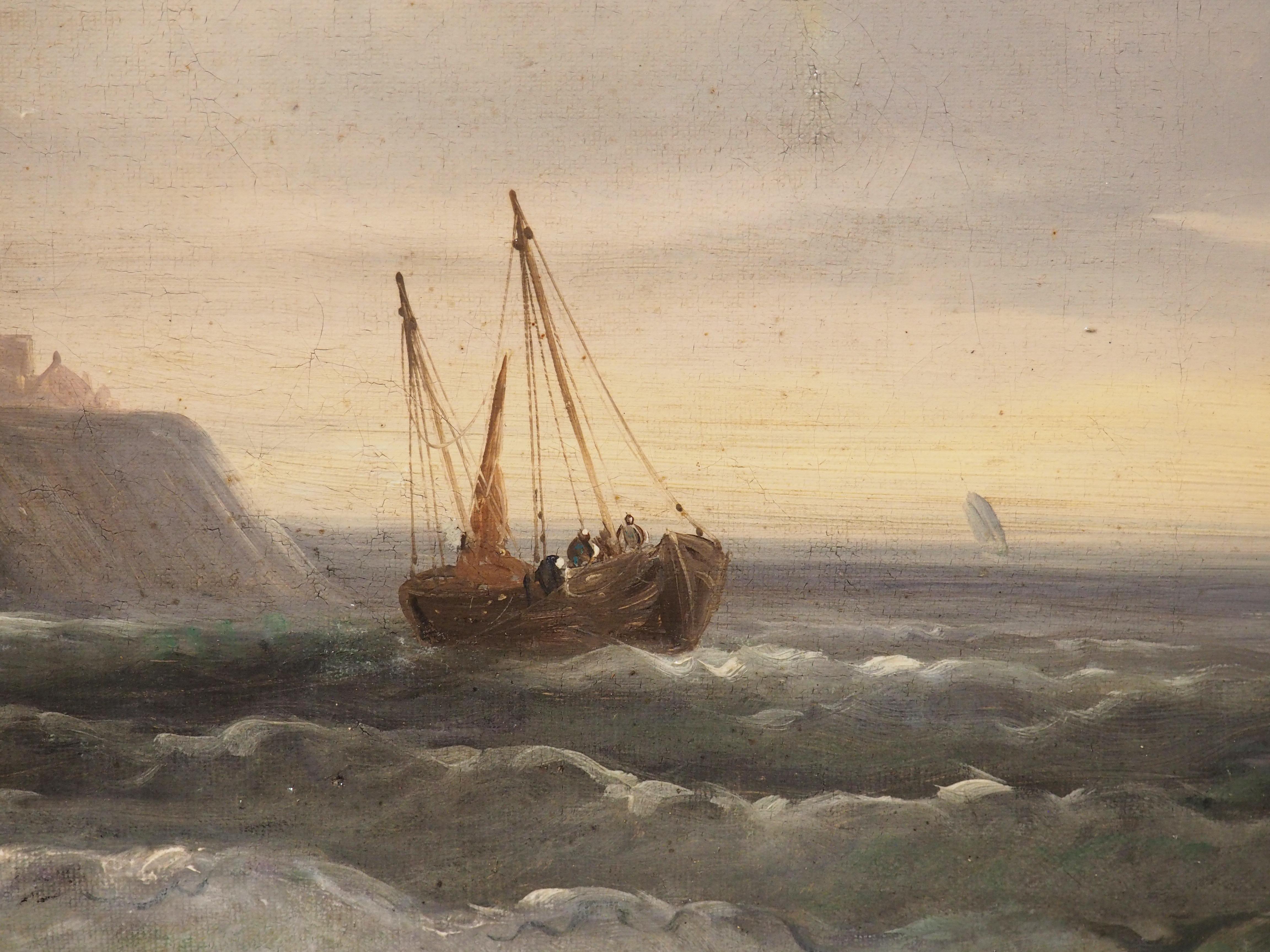 19th Century French Coastal Landscape Painting, Signed Kuwasseg For Sale 4