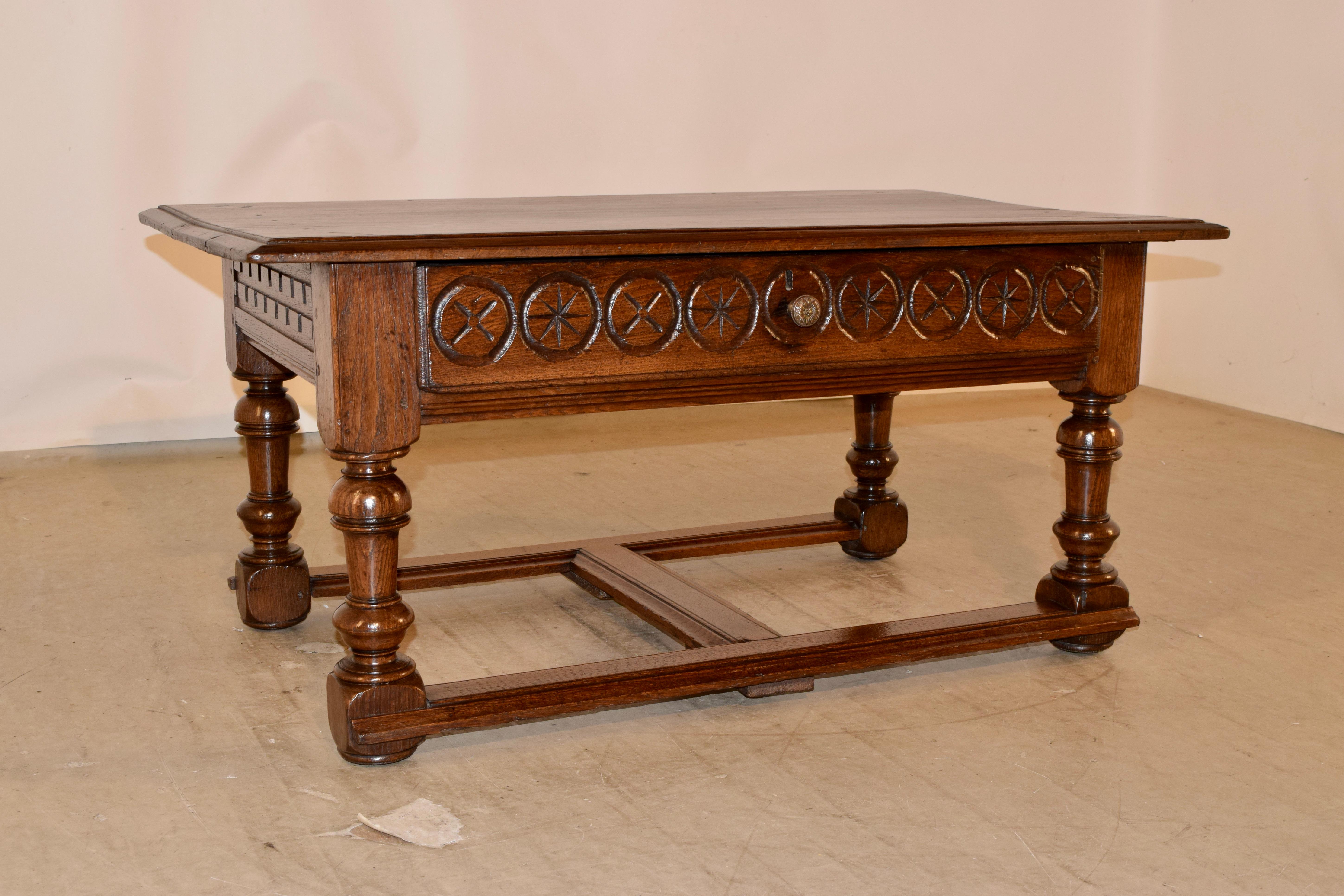 Hand-Carved 19th Century French Coffee Table