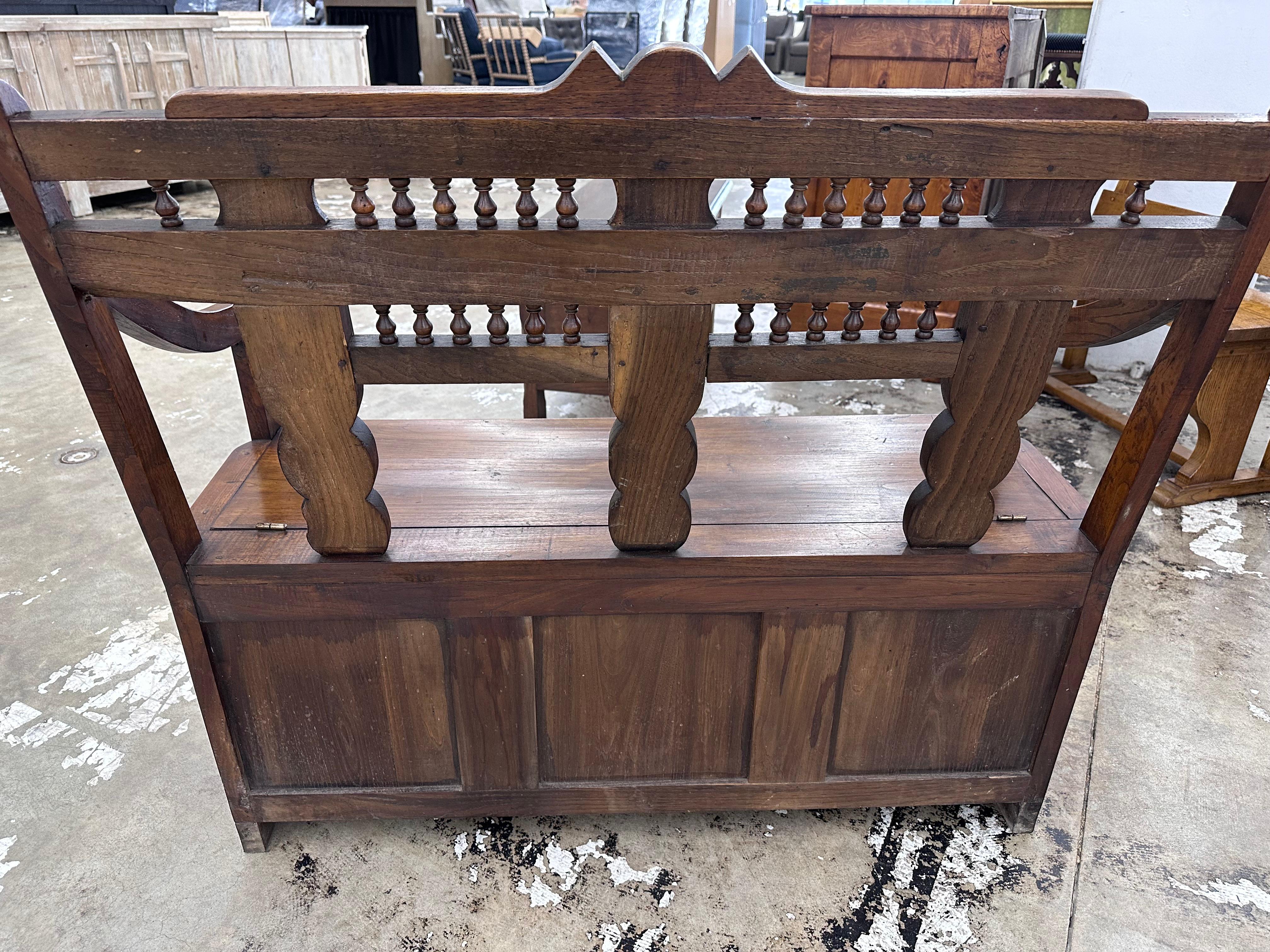 Hardwood 19th Century French Coffer Bench For Sale