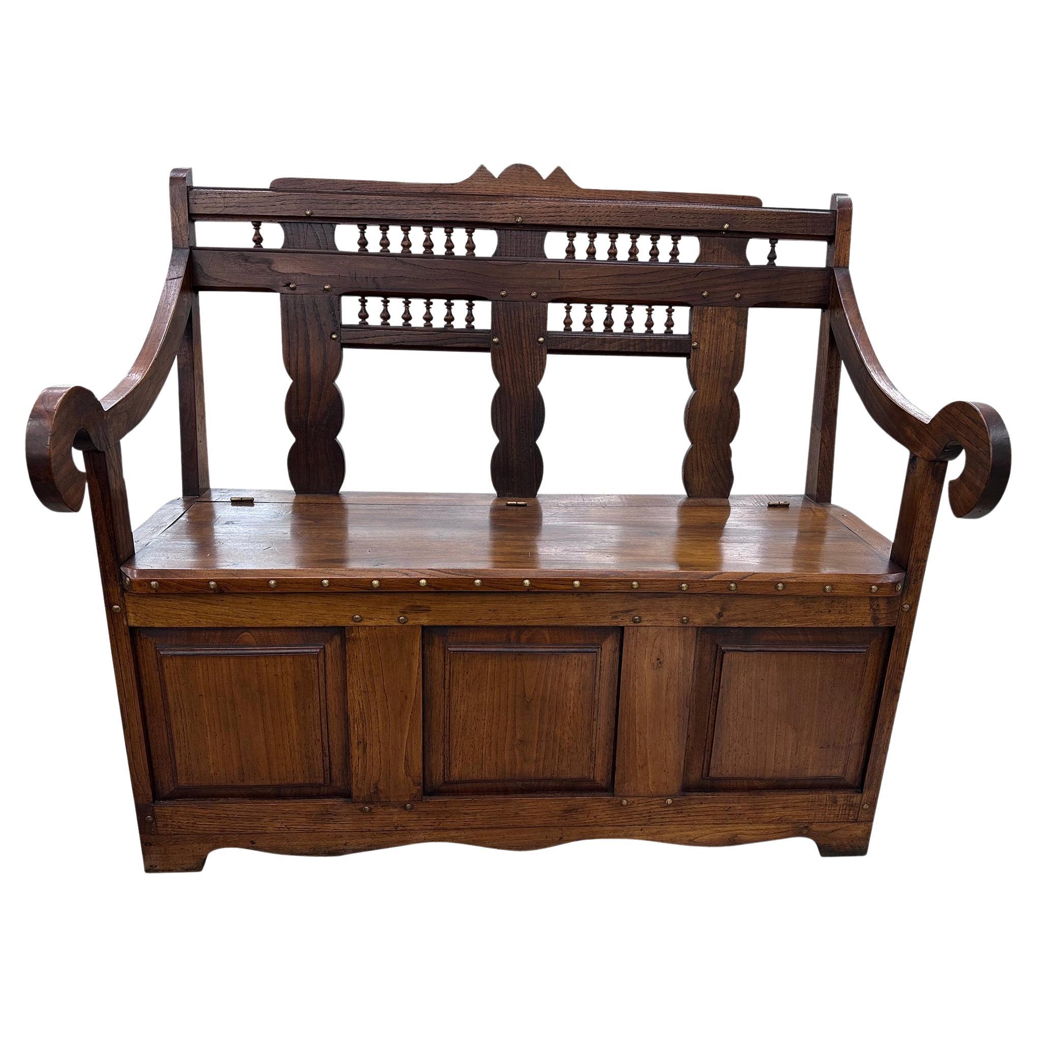 19th Century French Coffer Bench