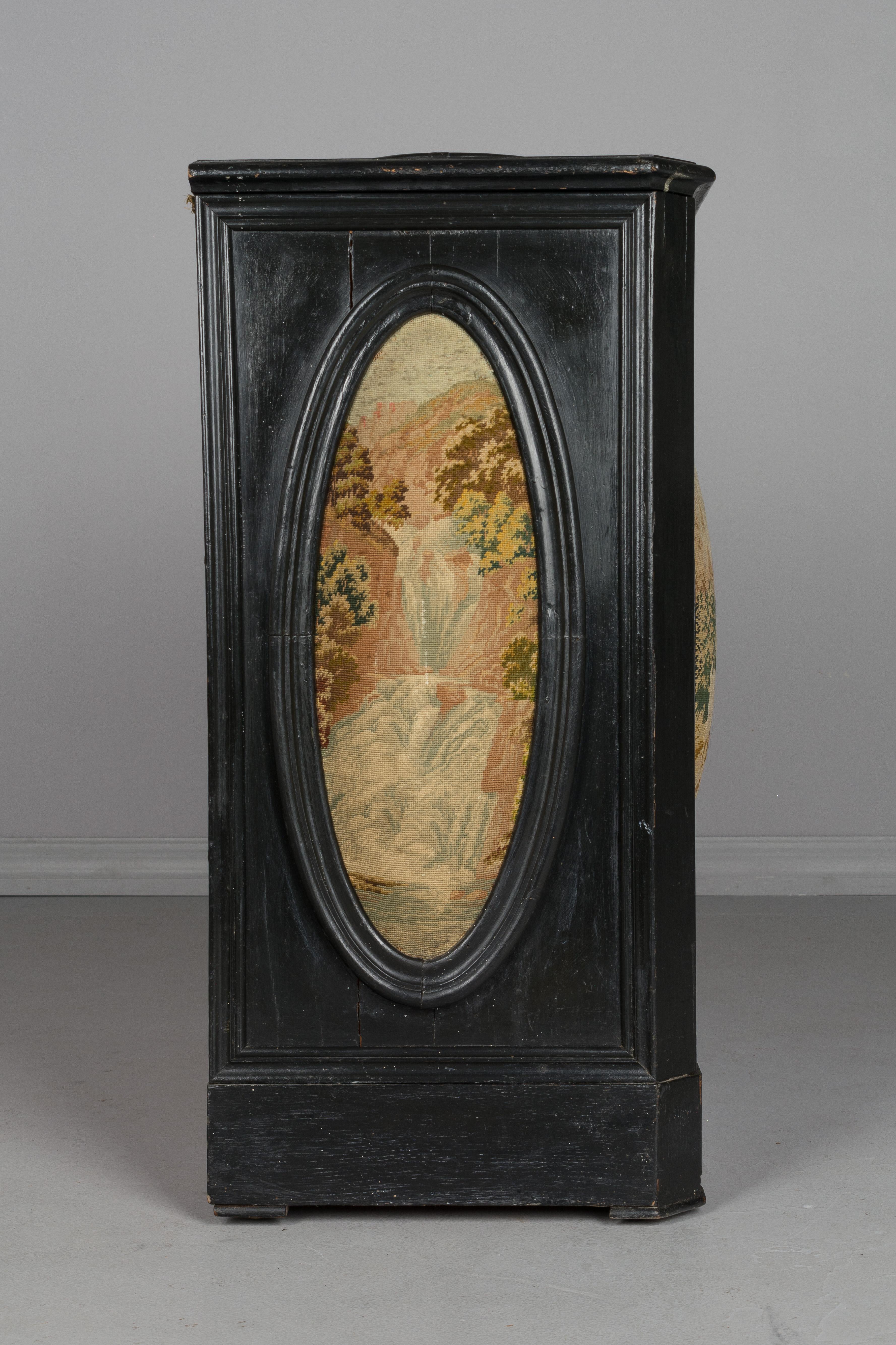 Hand-Crafted 19th Century French Coffer with Tapestry Panels