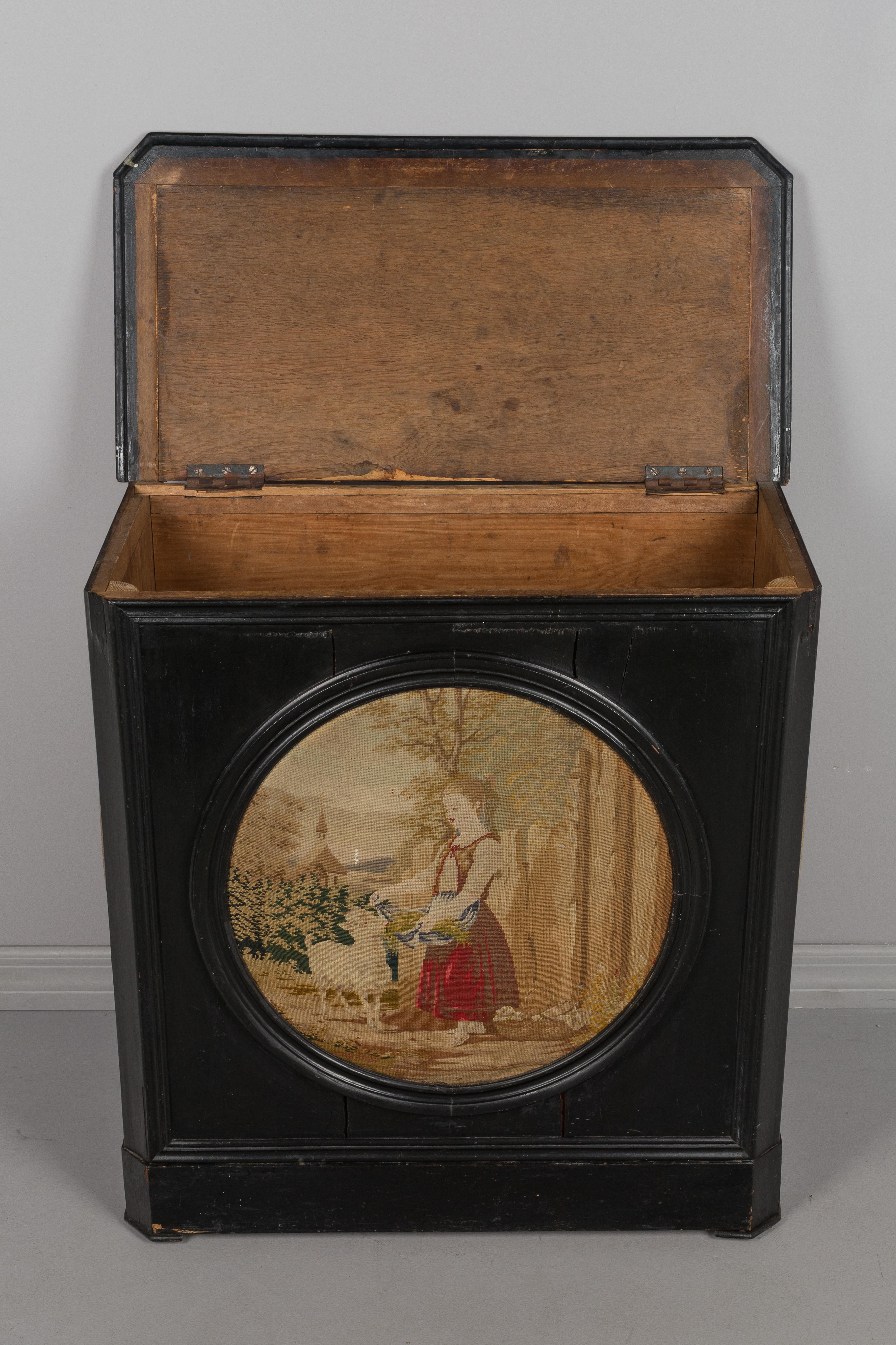 19th Century French Coffer with Tapestry Panels 1