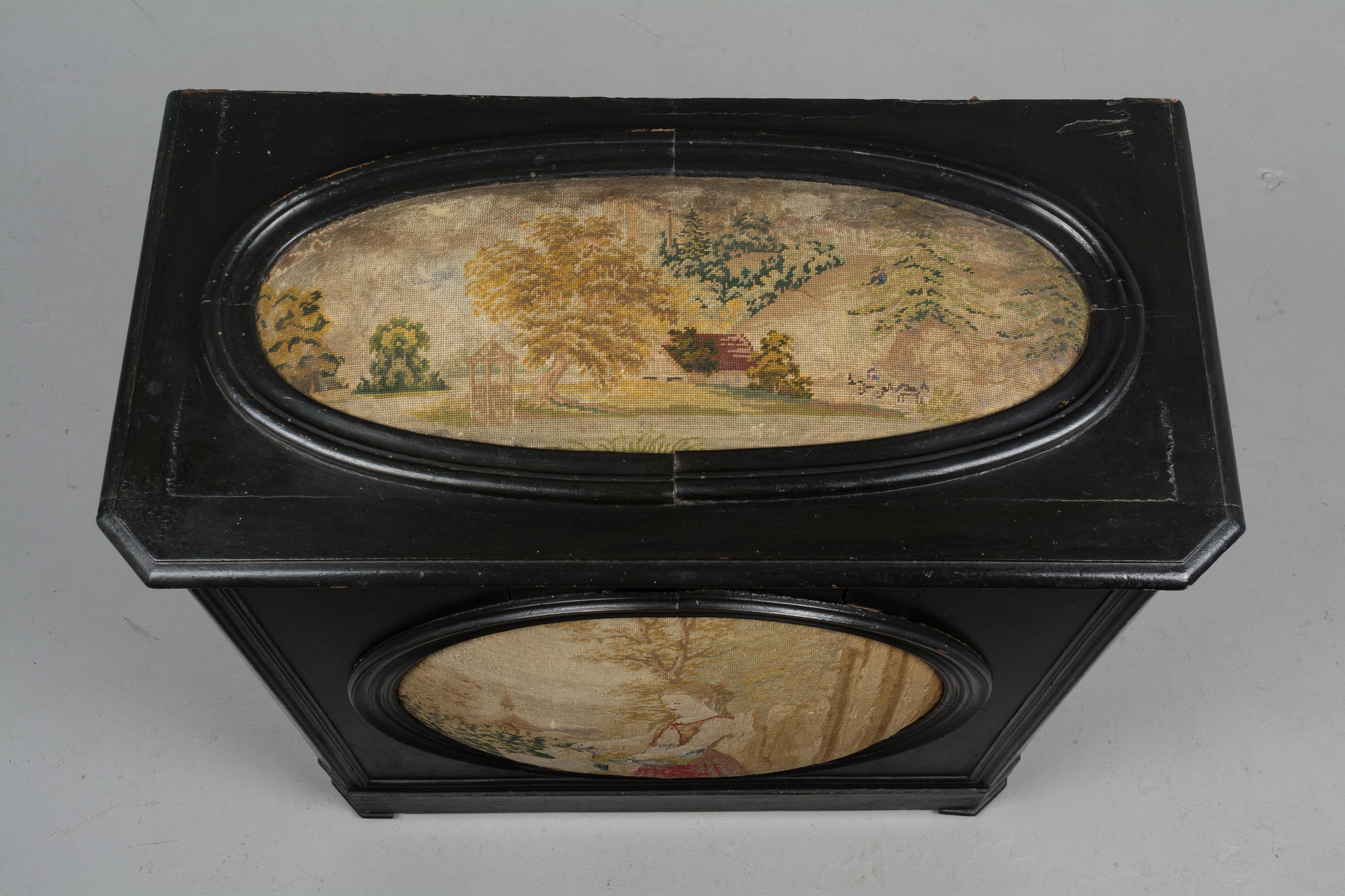 19th Century French Coffer with Tapestry Panels 2