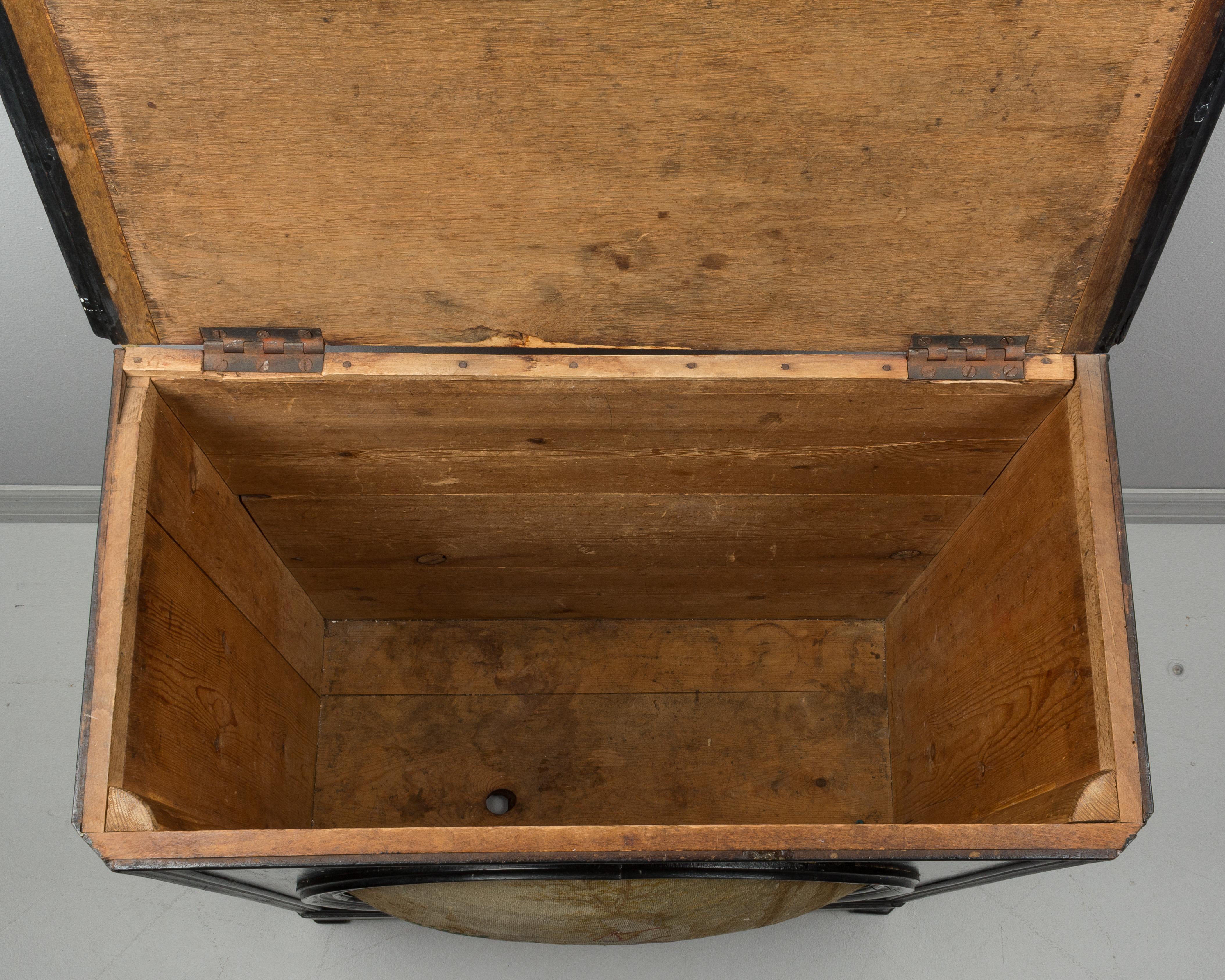 19th Century French Coffer with Tapestry Panels 4