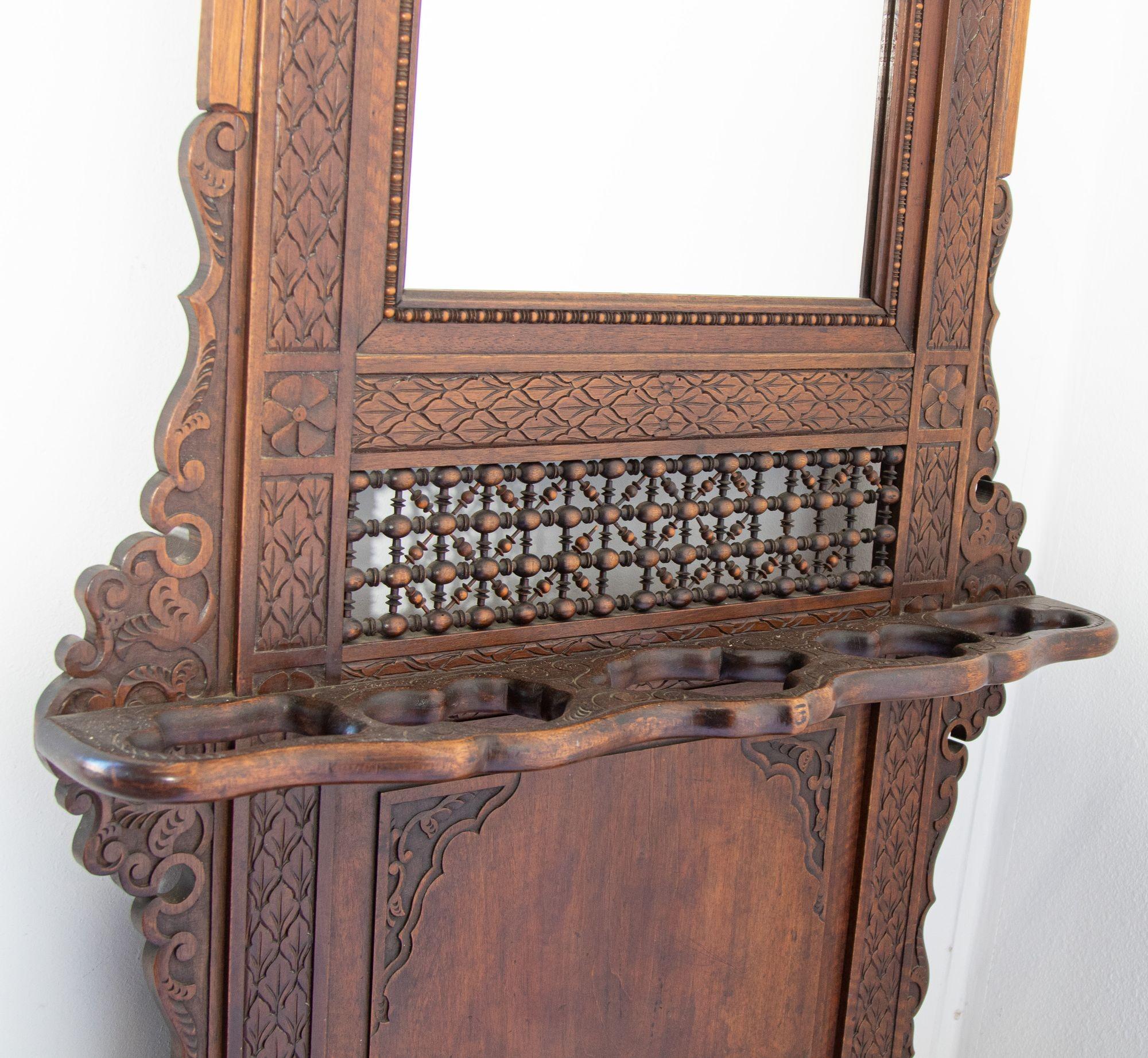 19th Century French Colonial Moorish Style Hall Tree For Sale 6