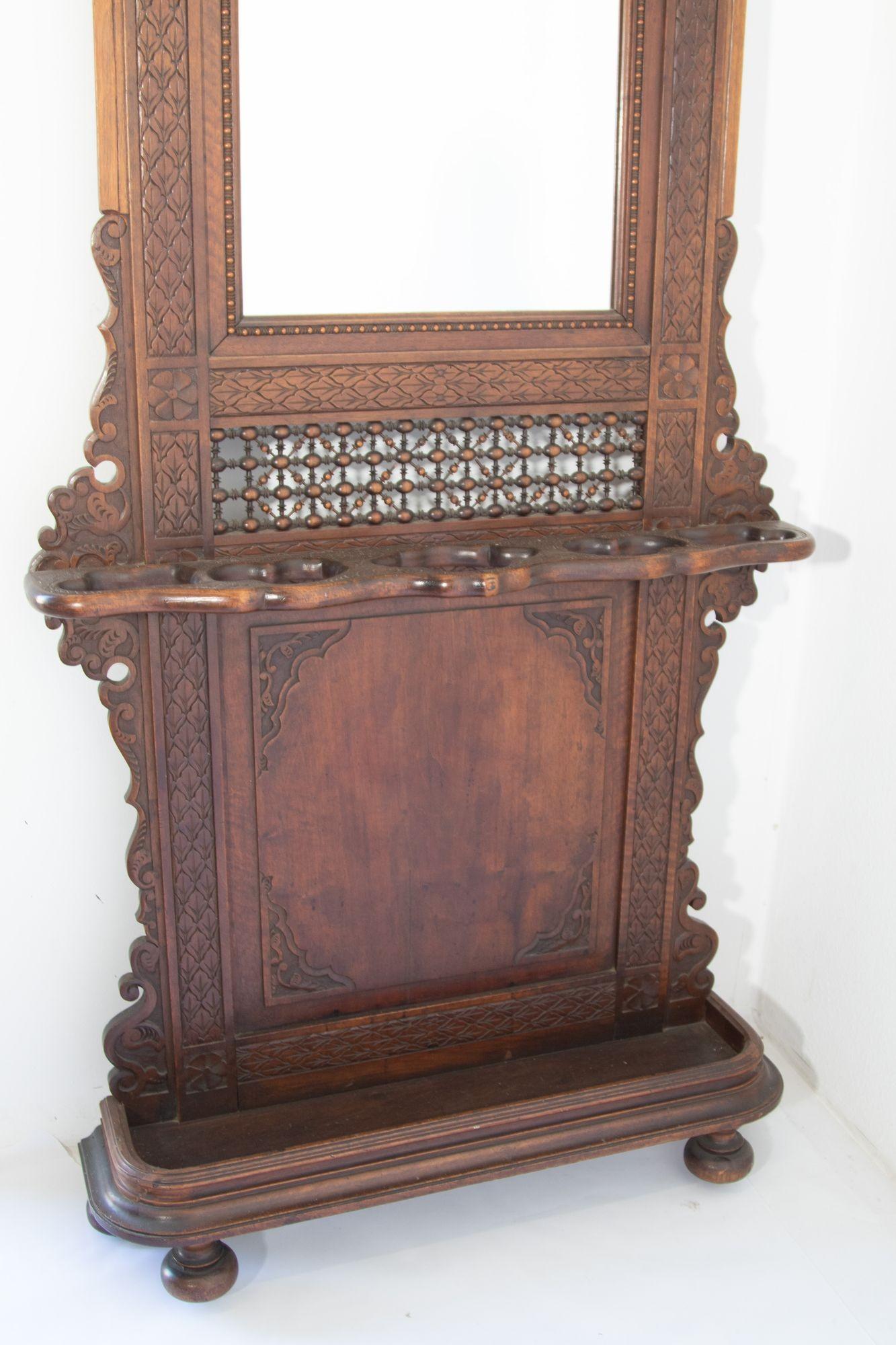 19th Century French Colonial Moorish Style Hall Tree For Sale 12