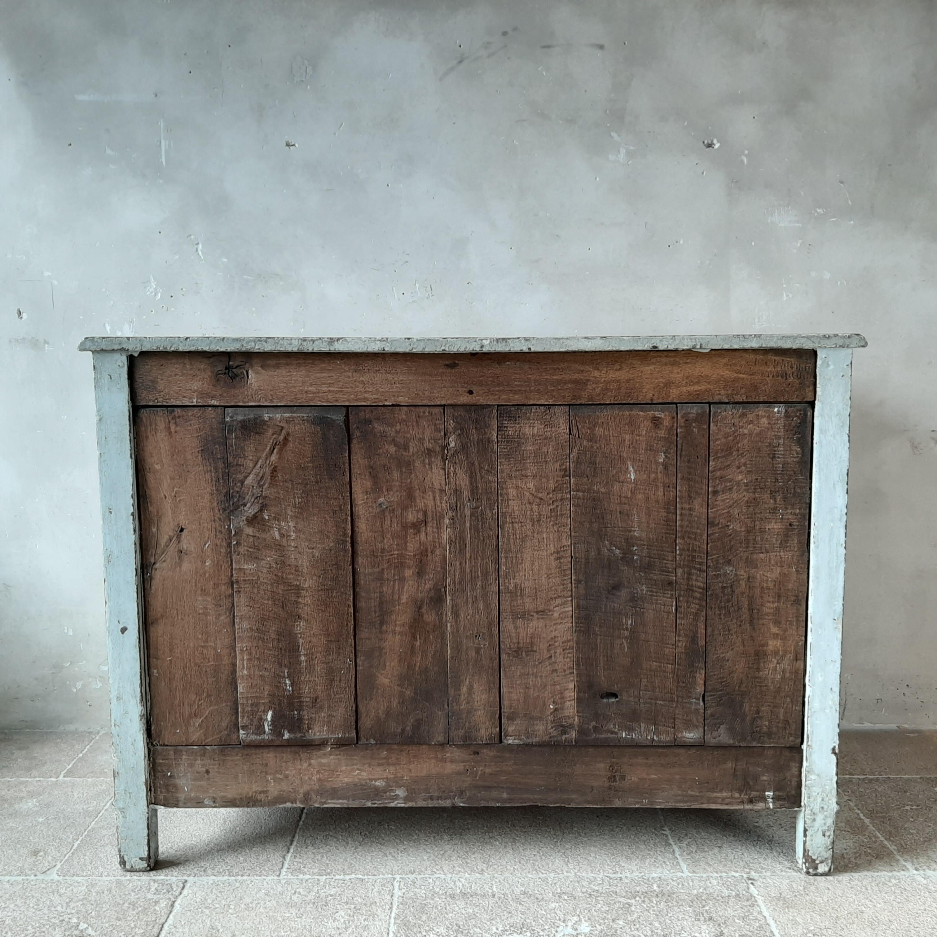 19th Century French Commode of Grey Patinated Wood 7