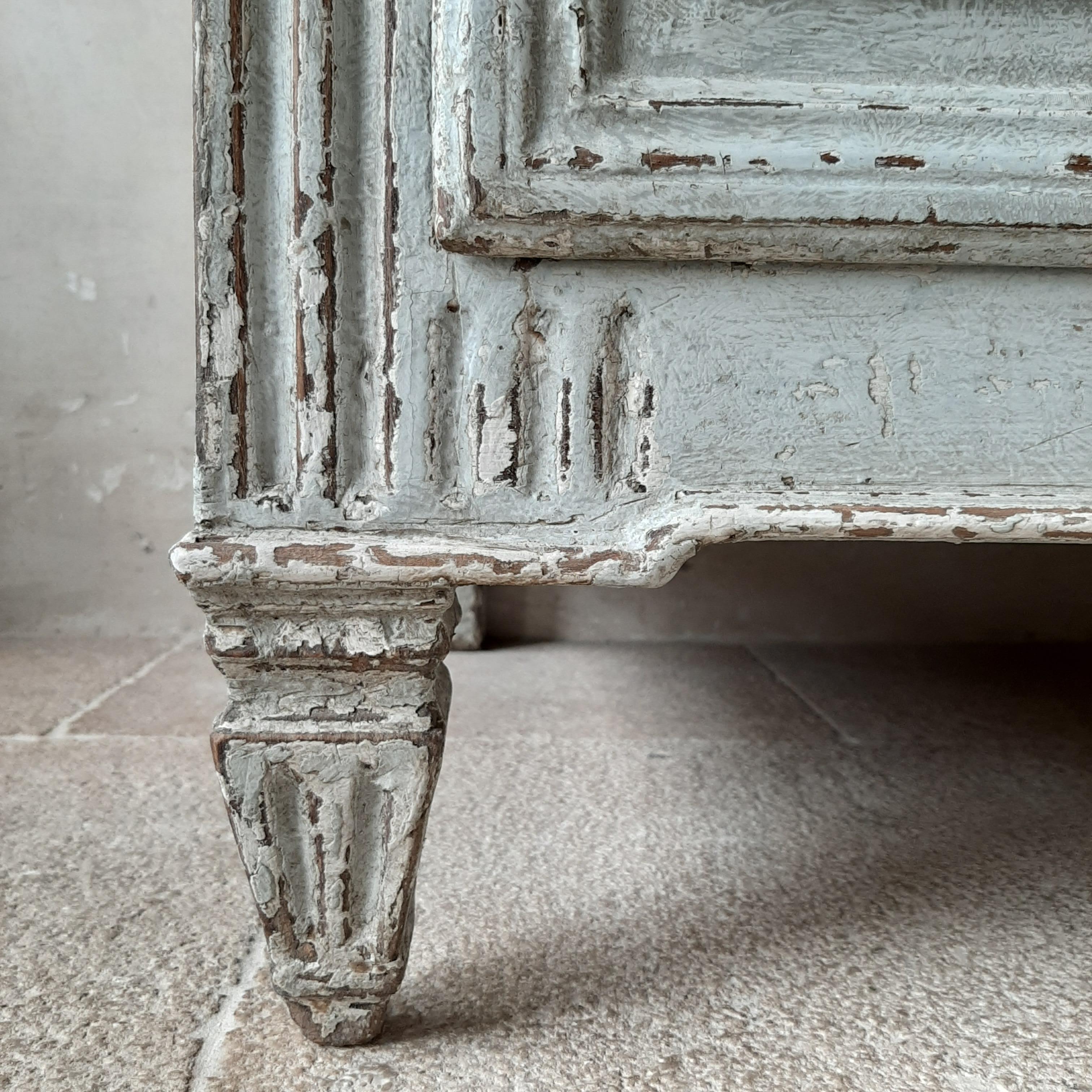 19th Century French Commode of Grey Patinated Wood 4