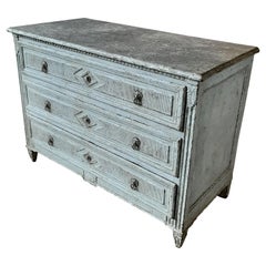 19th Century French Commode of Grey Patinated Wood