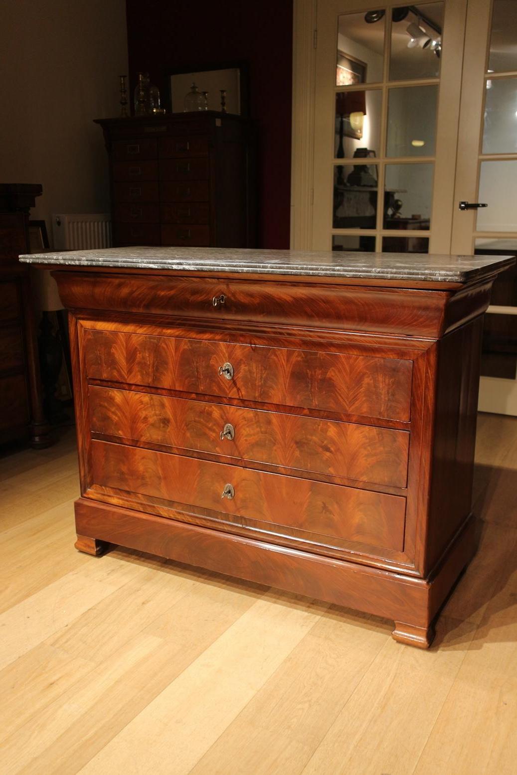Louis Philippe 19th Century French Commode with Marble Top