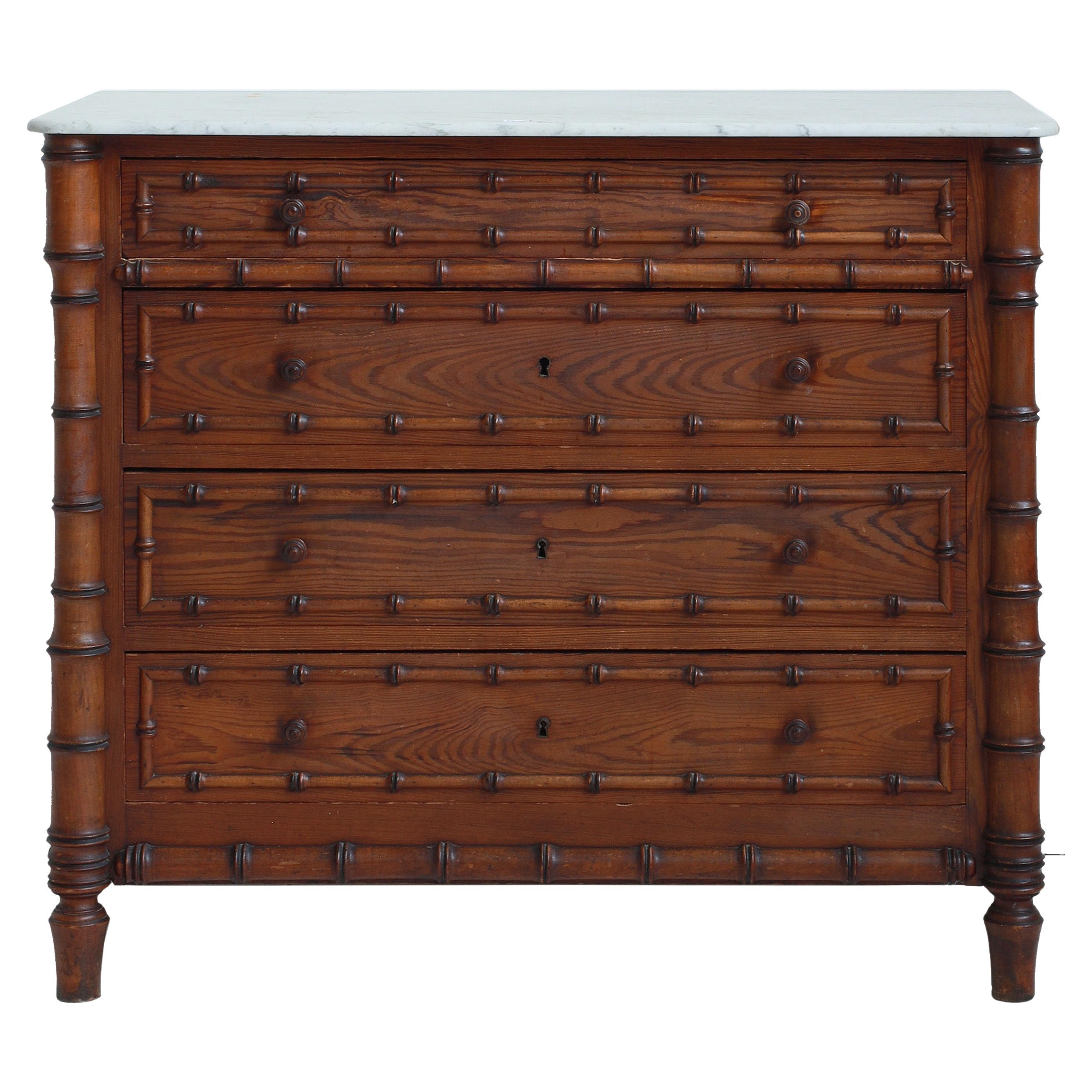 19th Century French Commode with Marble Top For Sale
