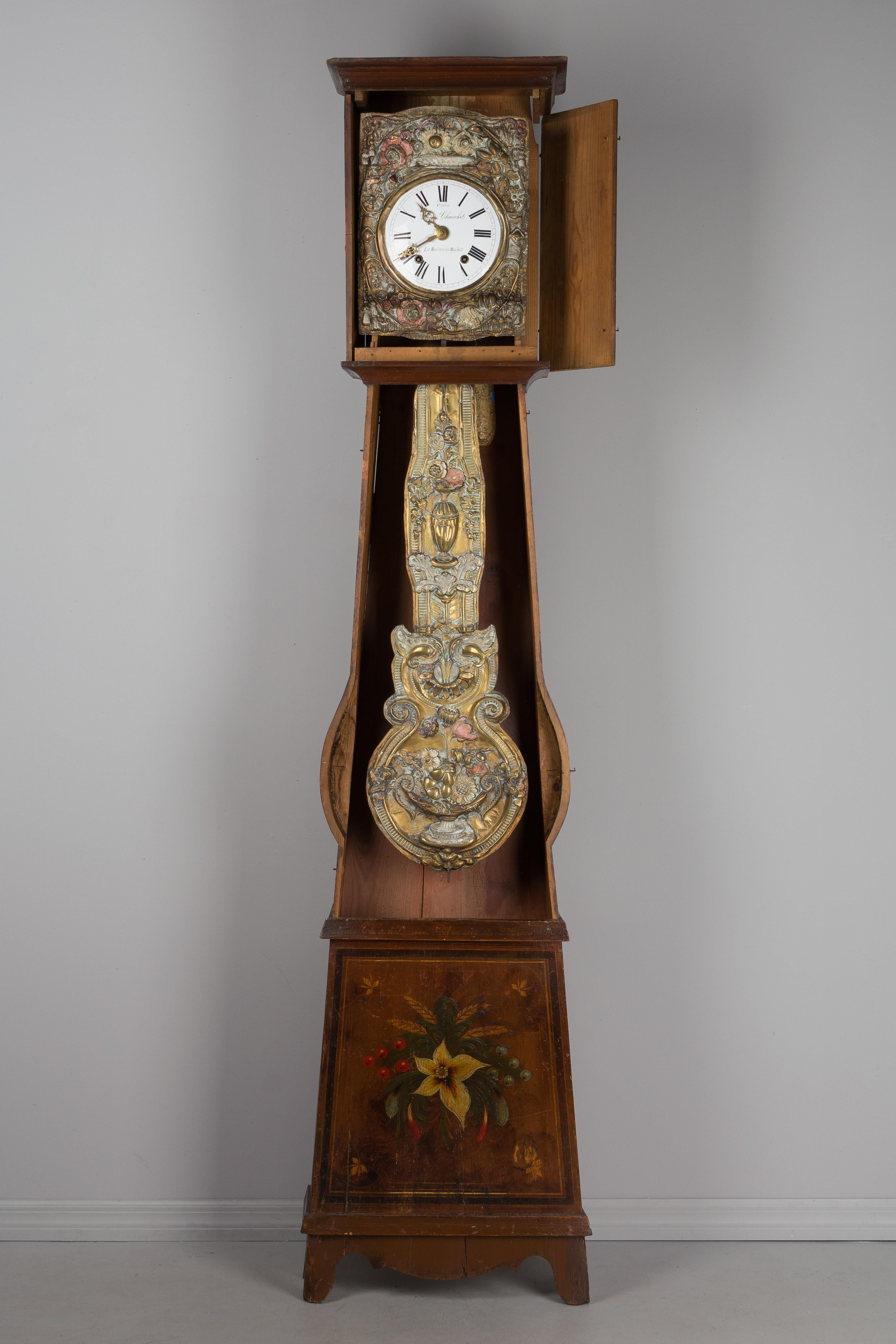19th Century French Comtoise Grandfather Clock at 1stDibs french