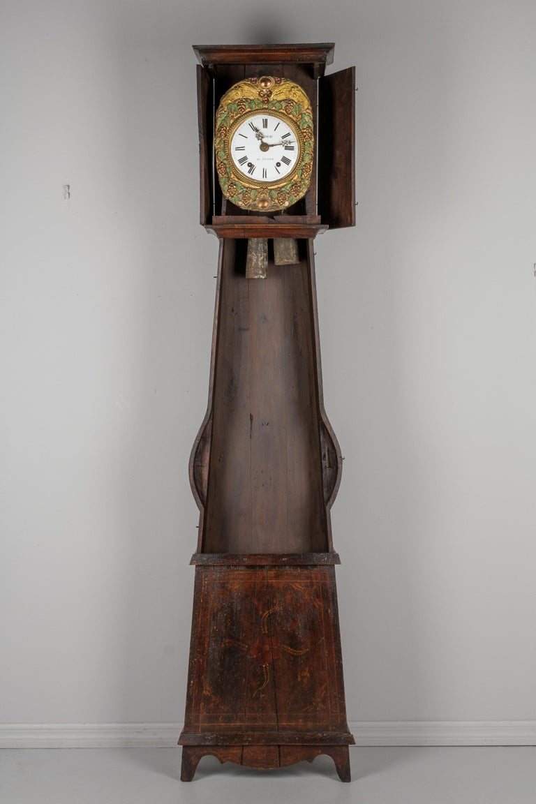 19th Century French Comtoise Grandfather Clock For Sale at ...
