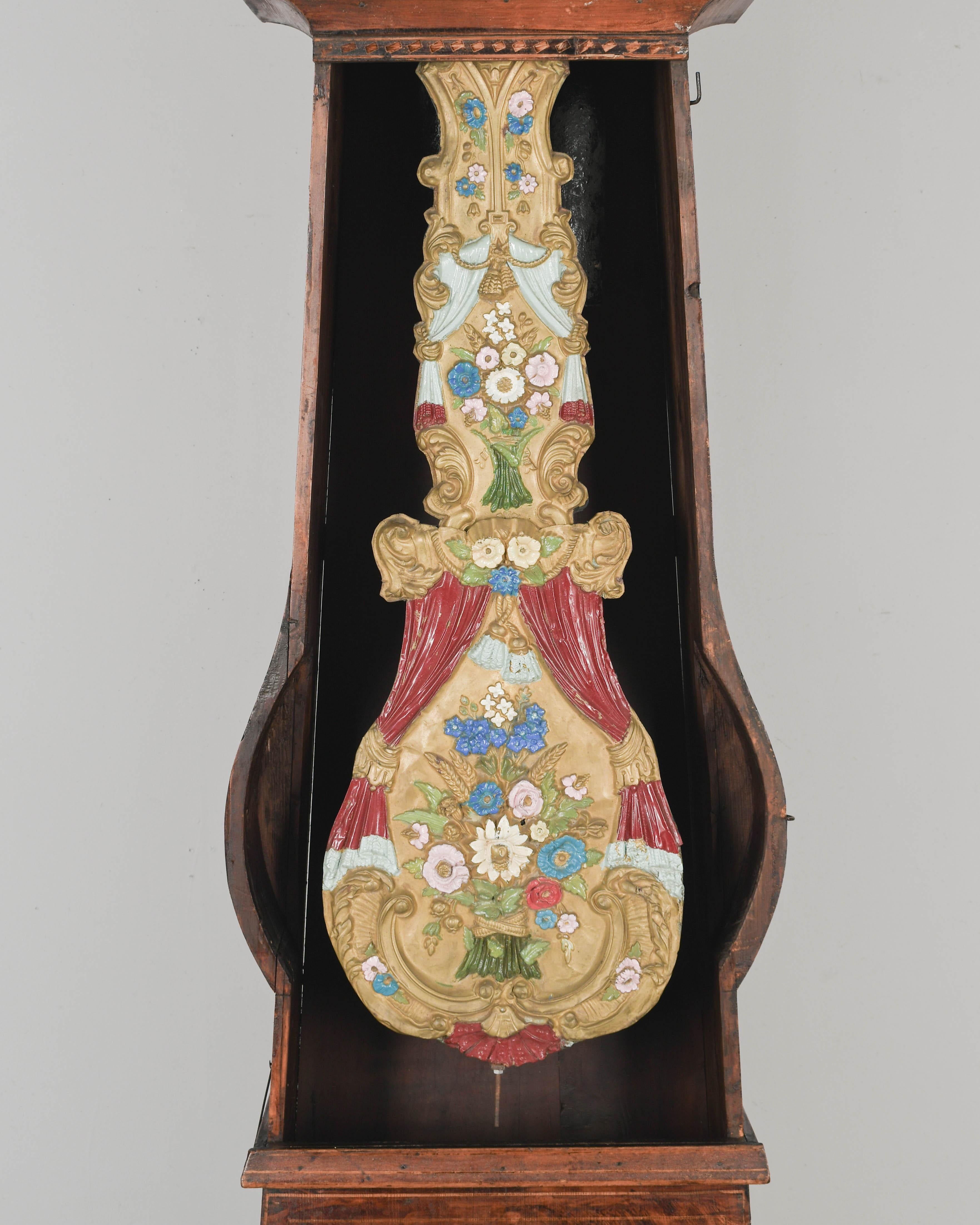 19th Century French Comtoise Grandfather Clock In Good Condition In Winter Park, FL