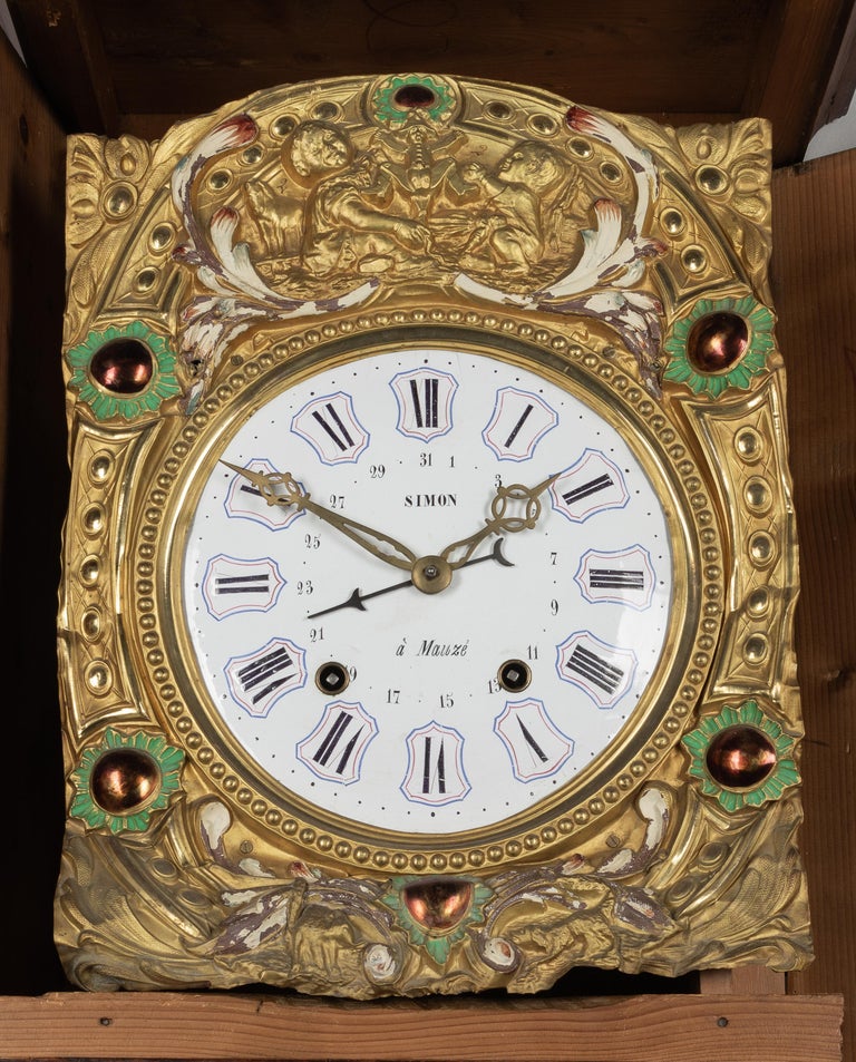 19th Century French Comtoise Grandfather Clock at 1stDibs
