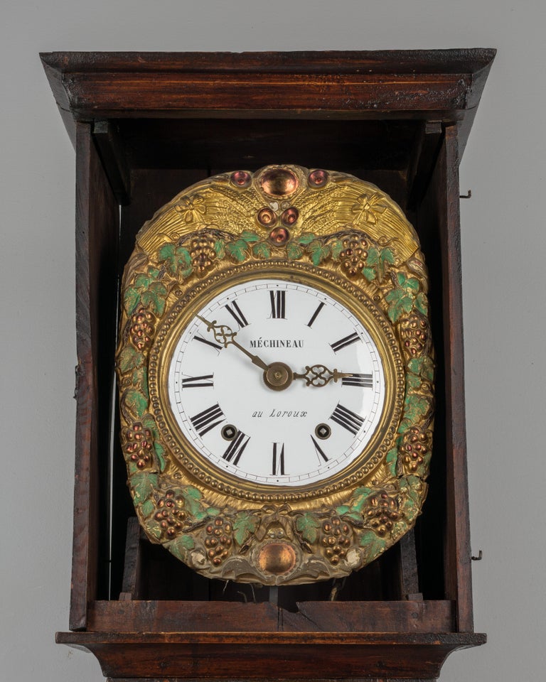 19th Century French Comtoise Grandfather Clock For Sale 1