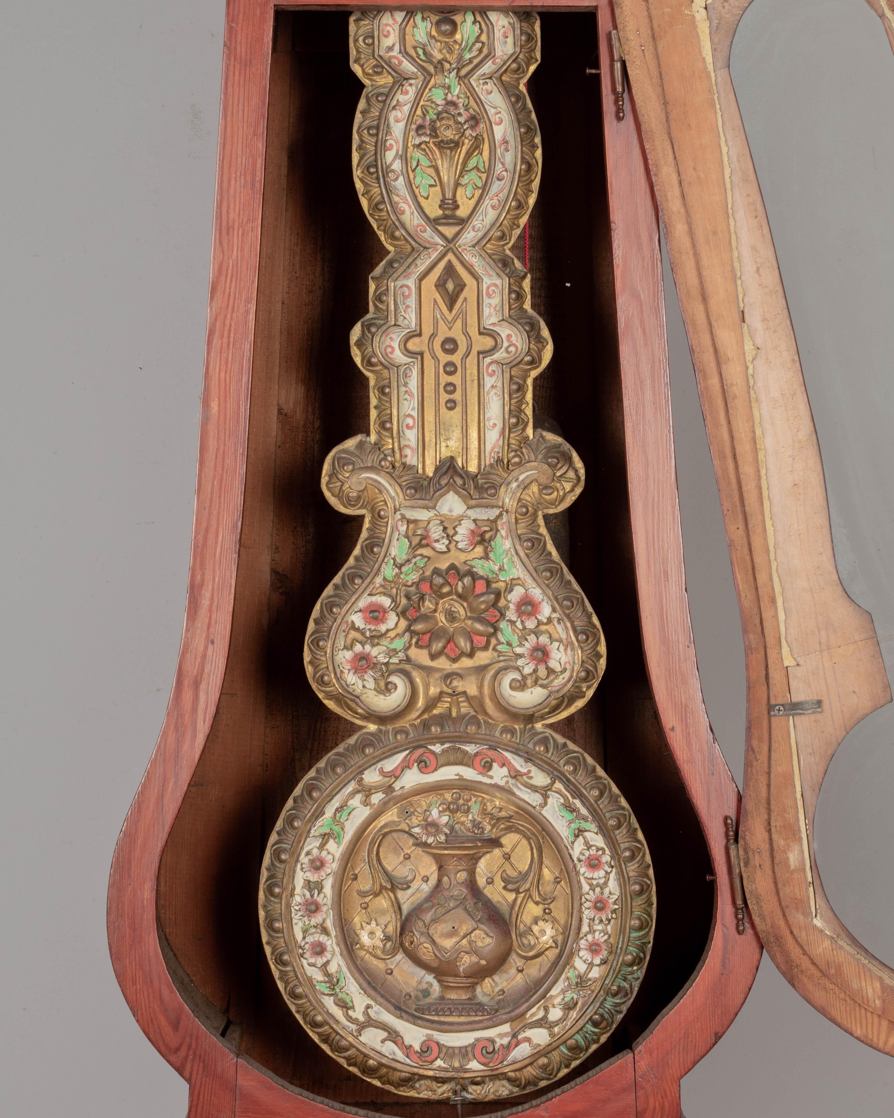 Französische Comtoise-Grandfather-Uhr aus dem 19. Jahrhundert (Glas) im Angebot