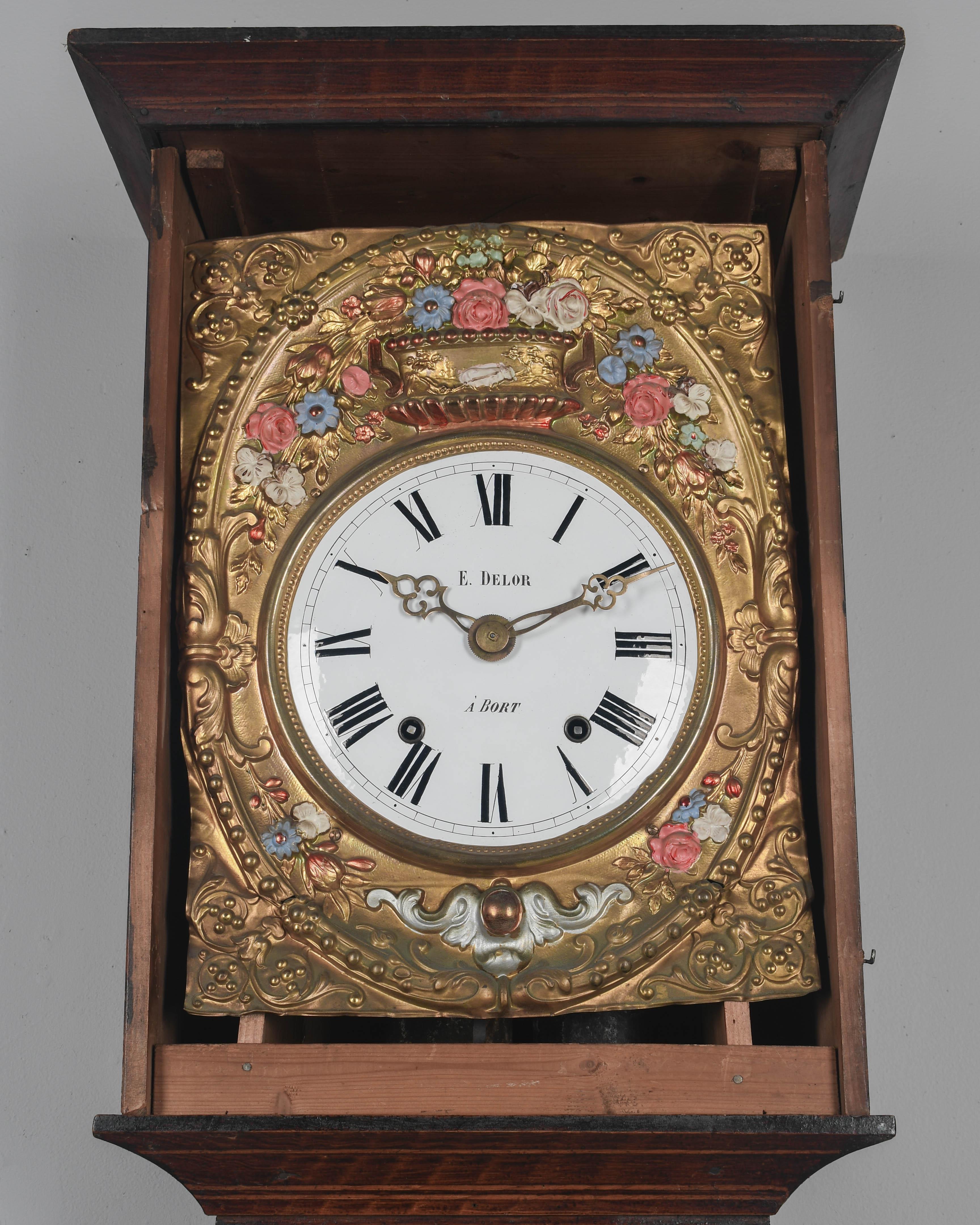 19th Century French Comtoise Grandfather Clock For Sale 1