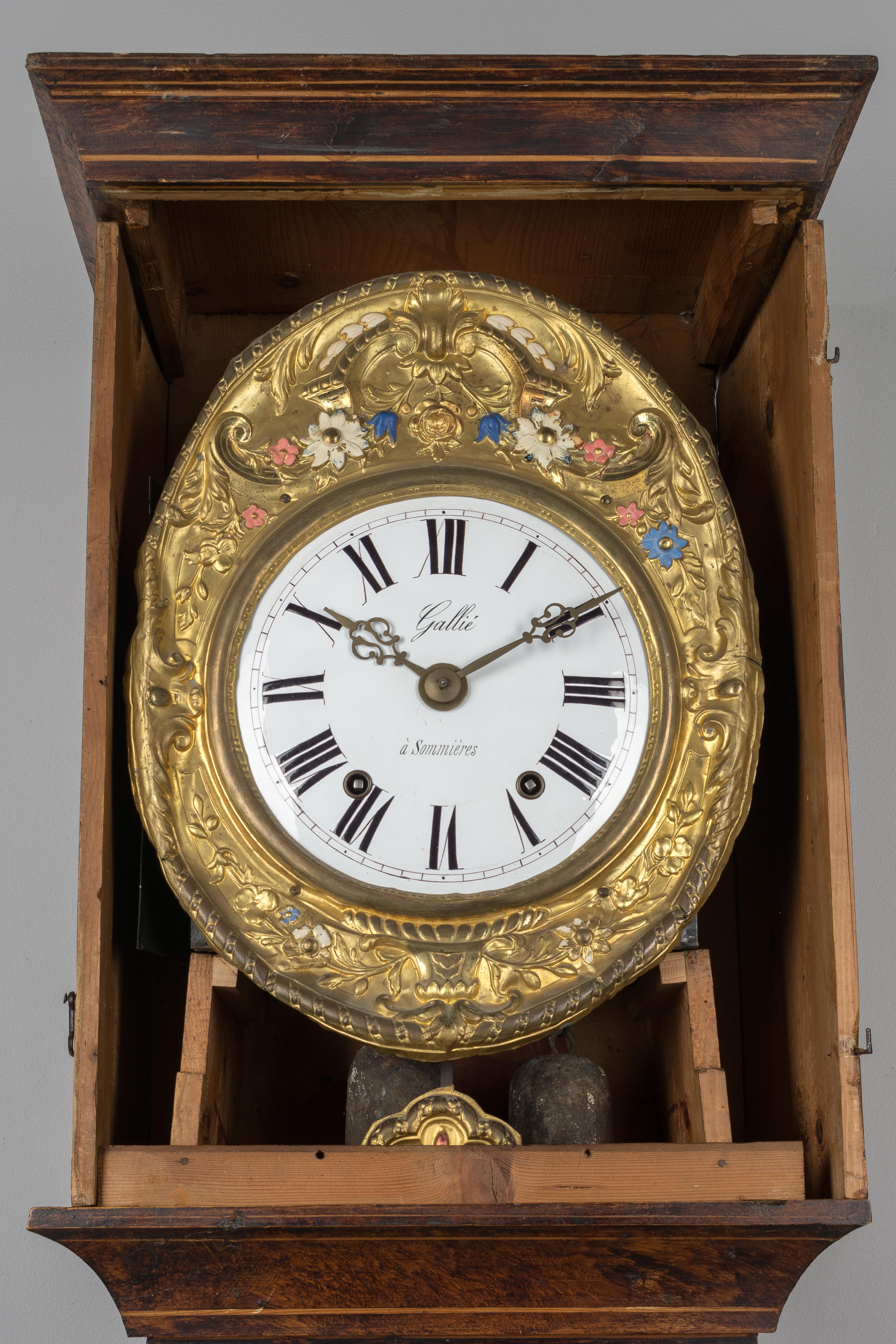 Verre horloge comtoise du 19ème siècle