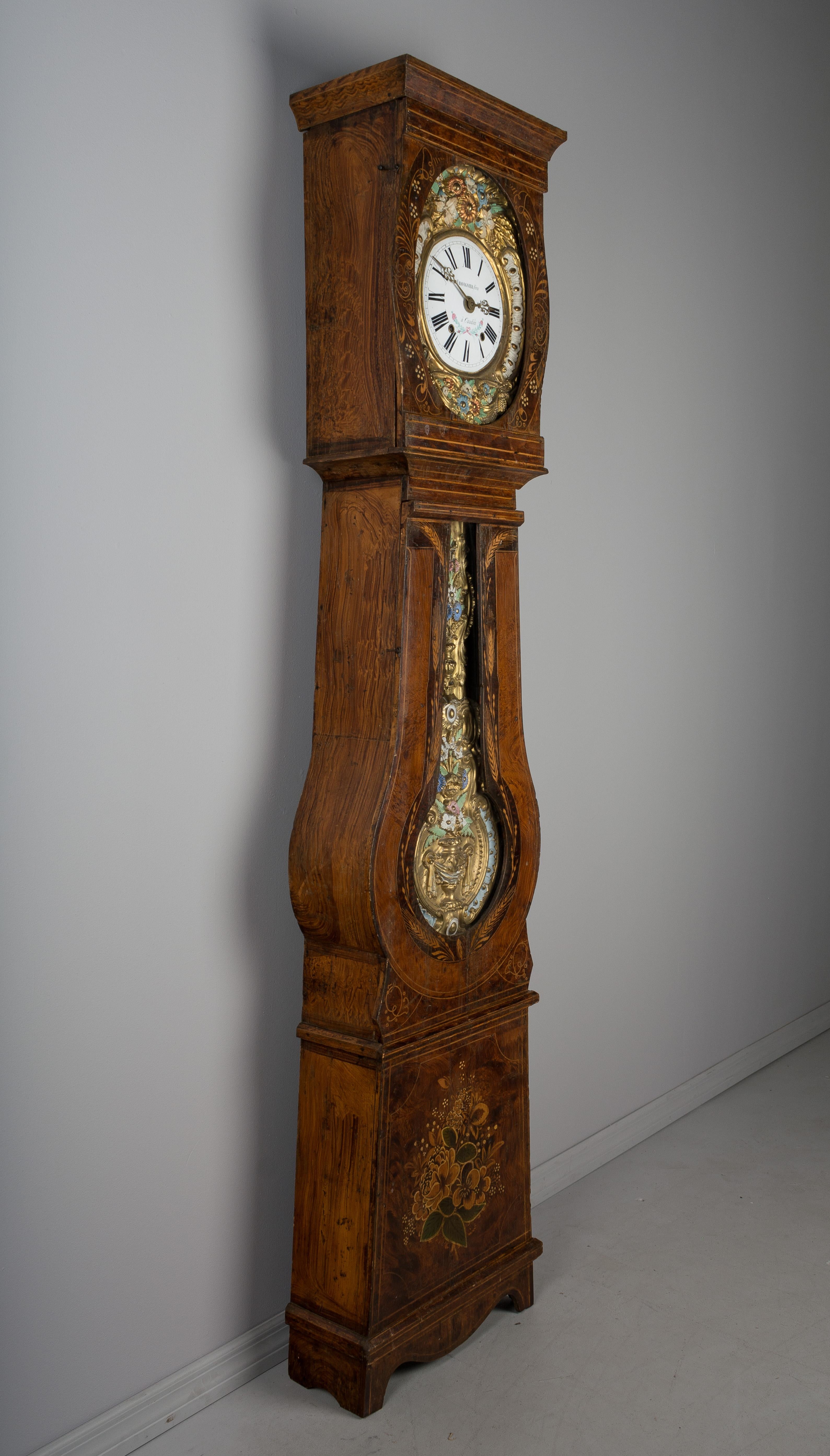 19th Century French Comtoise Grandfather Clock 2