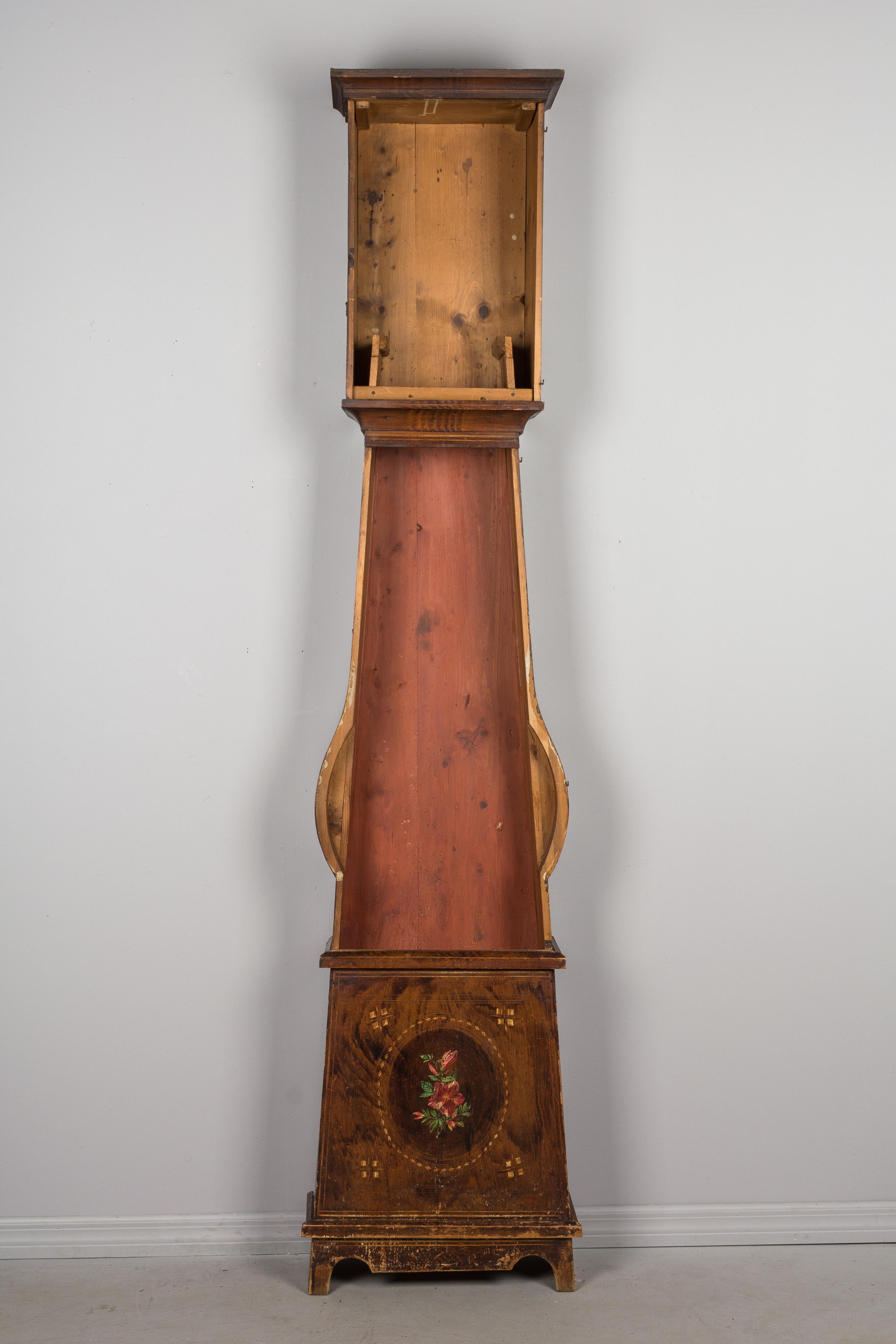 Französische Comtoise-Grandfather-Uhr aus dem 19. Jahrhundert (Messing) im Angebot