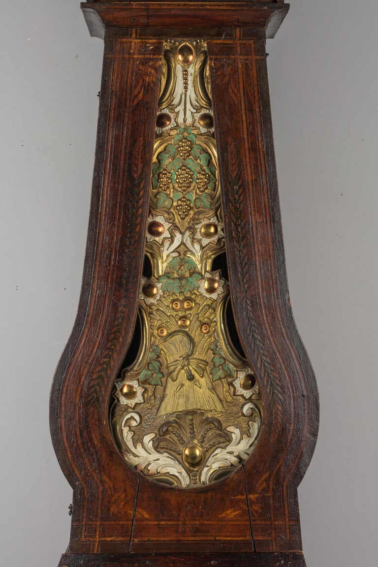 19th Century French Comtoise Grandfather Clock For Sale 2