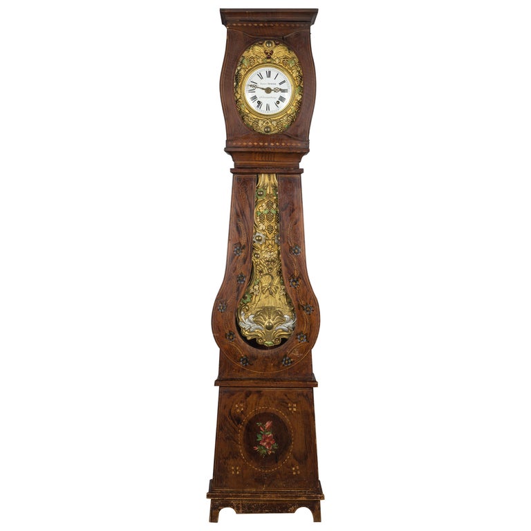 19th Century French Comtoise Grandfather Clock For Sale at 1stDibs
