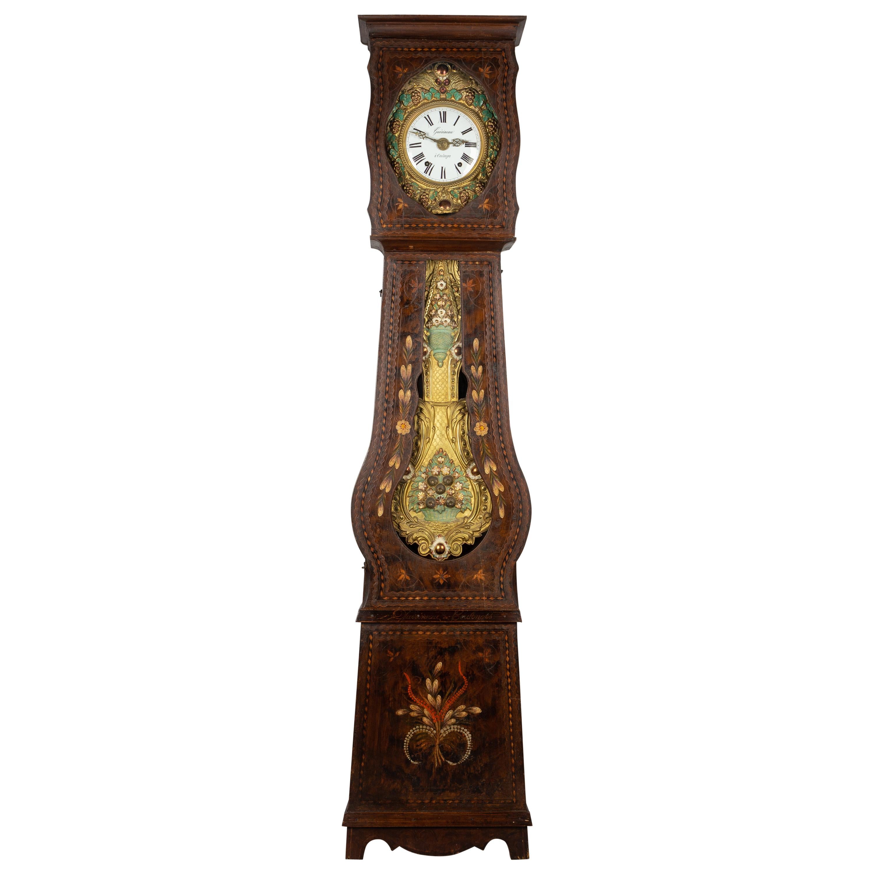 Horloge de grand-père comtoise française du XIXe siècle