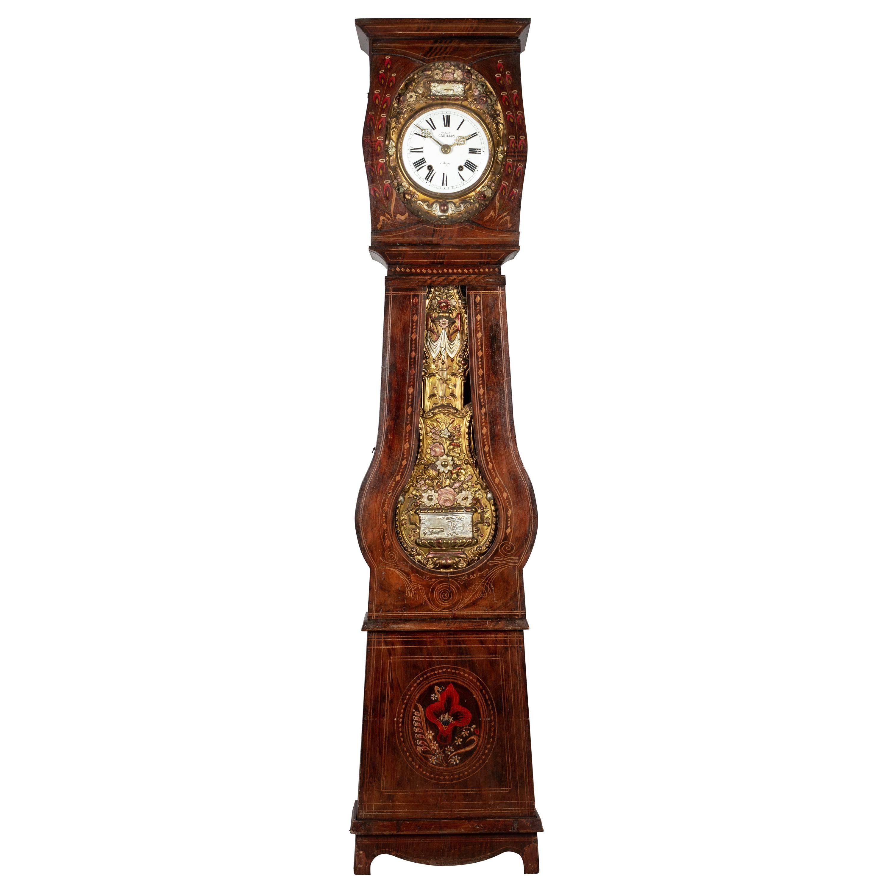 19th Century French Comtoise Grandfather Clock
