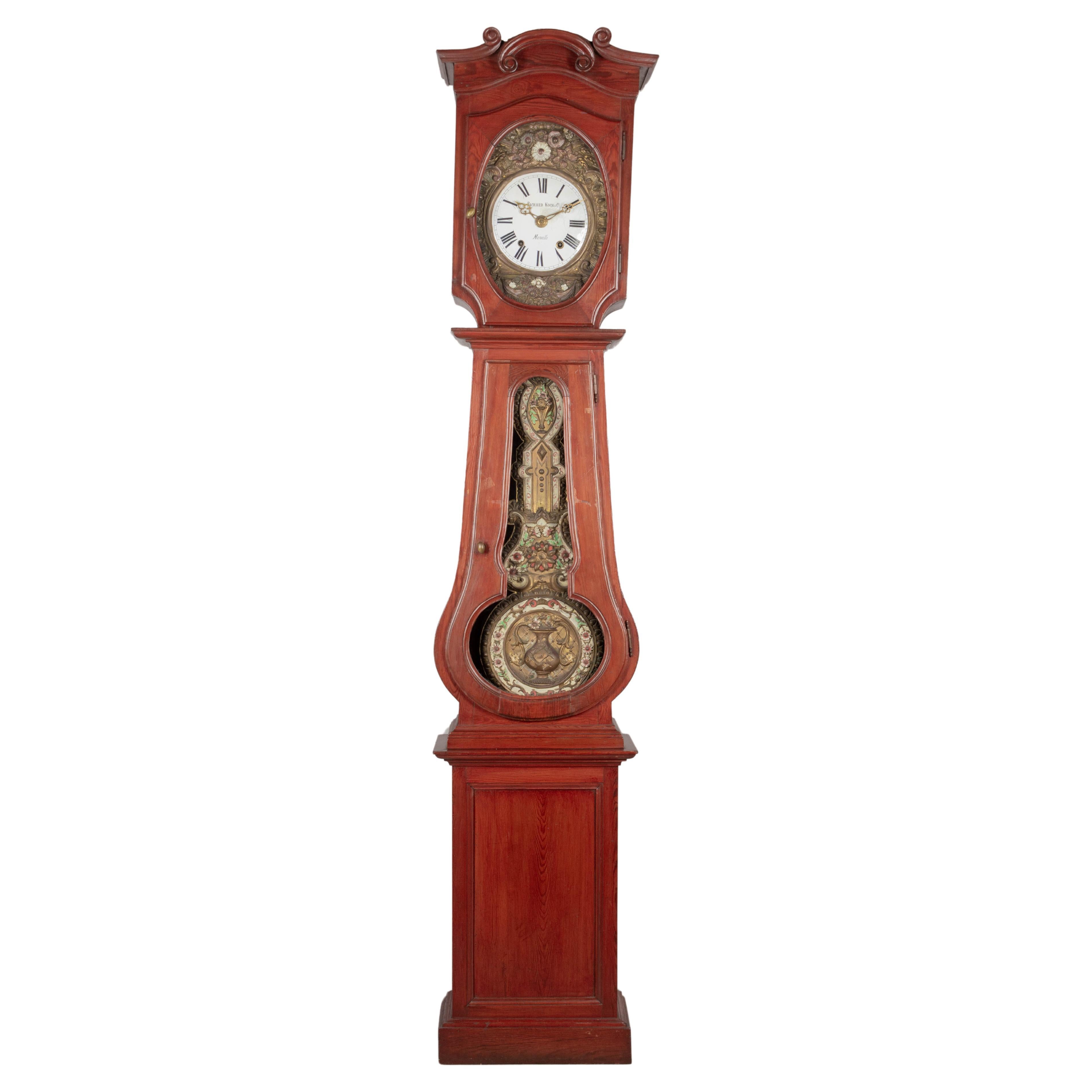 Horloge grand-père comtoise française du 19e siècle en vente