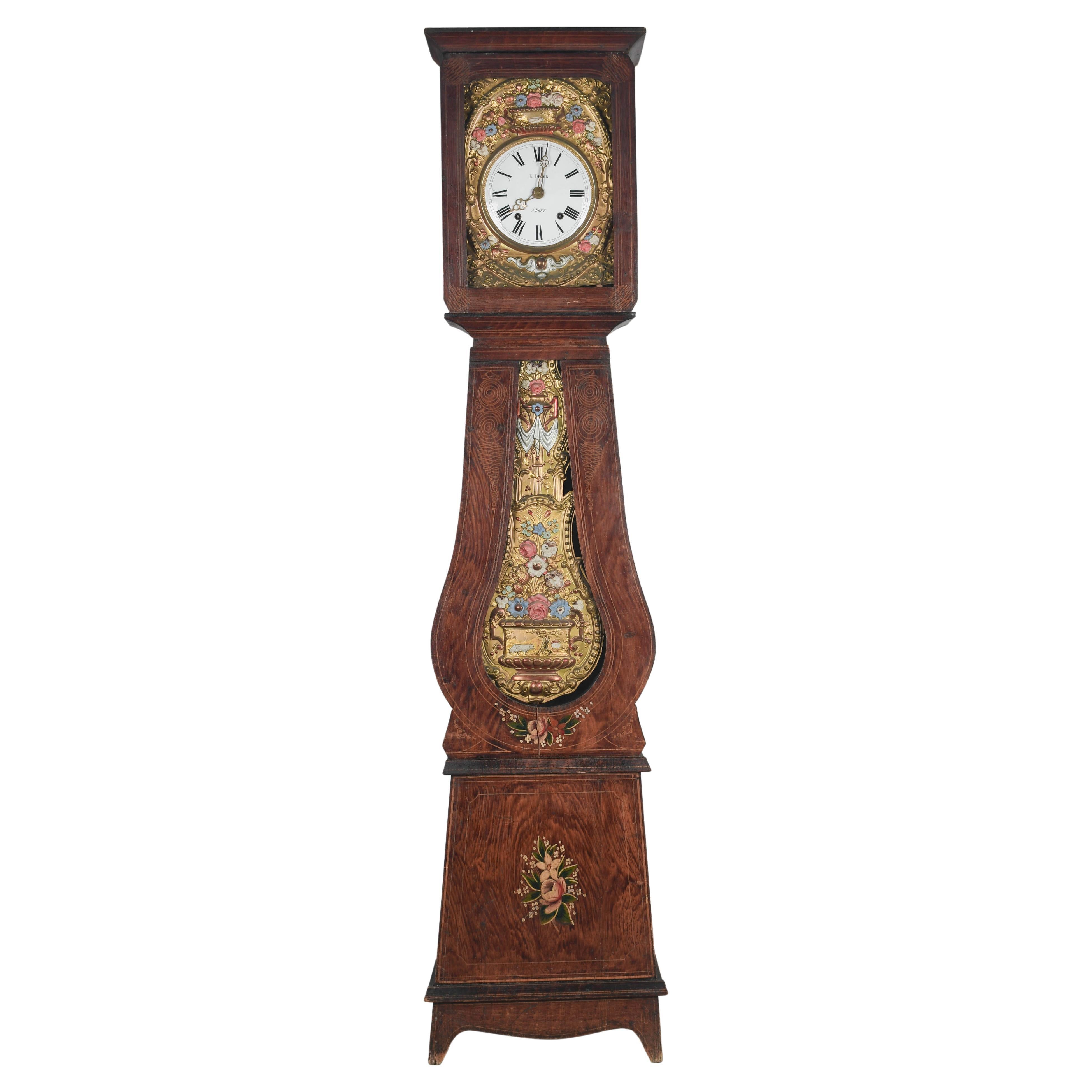 19th Century French Comtoise Grandfather Clock