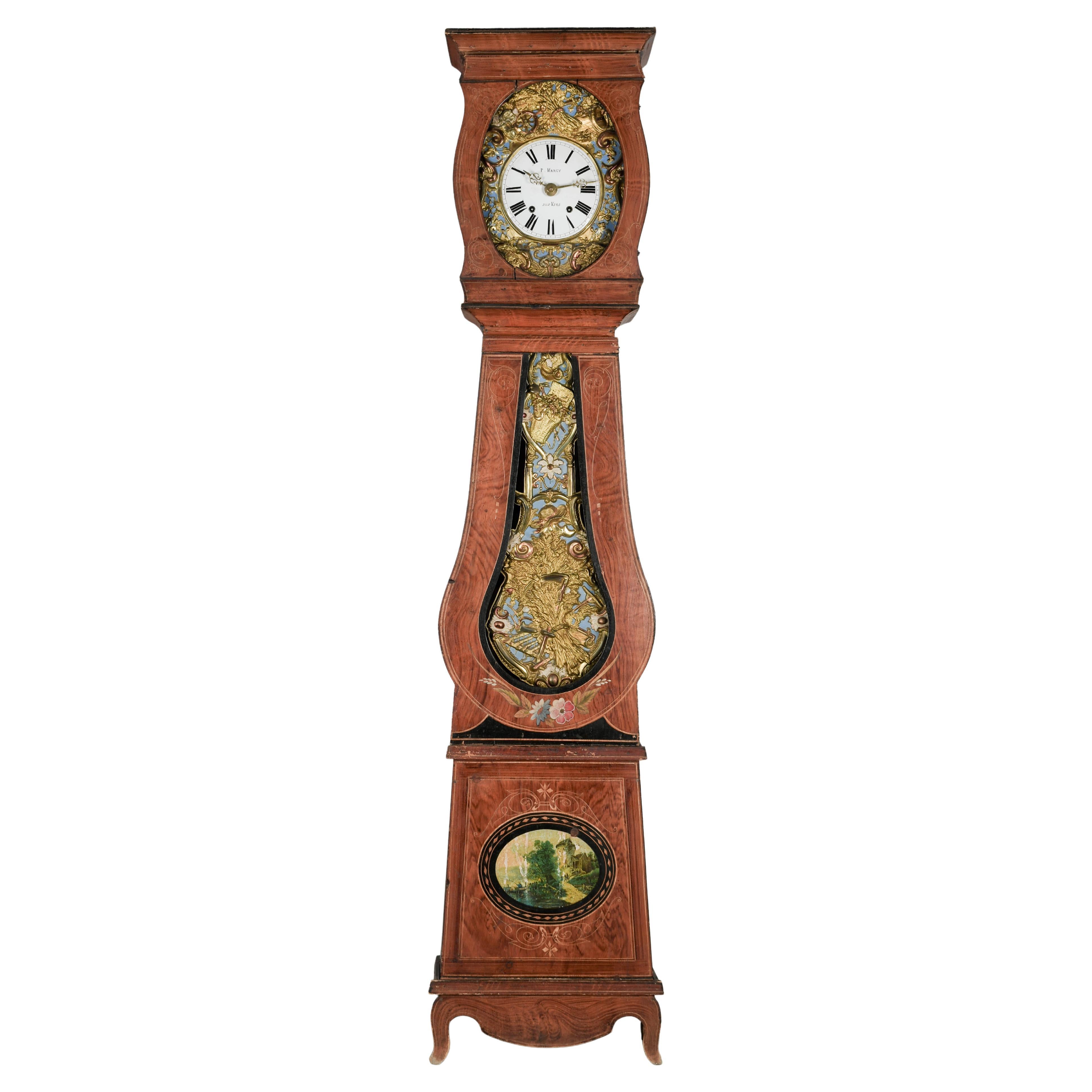 19th Century French Comtoise Grandfather Clock