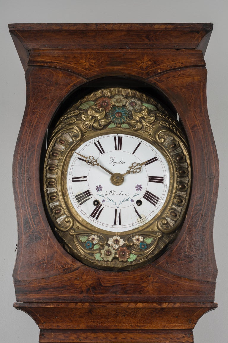 19th Century French Comtoise Grandfather Clock with Automated Pendulum