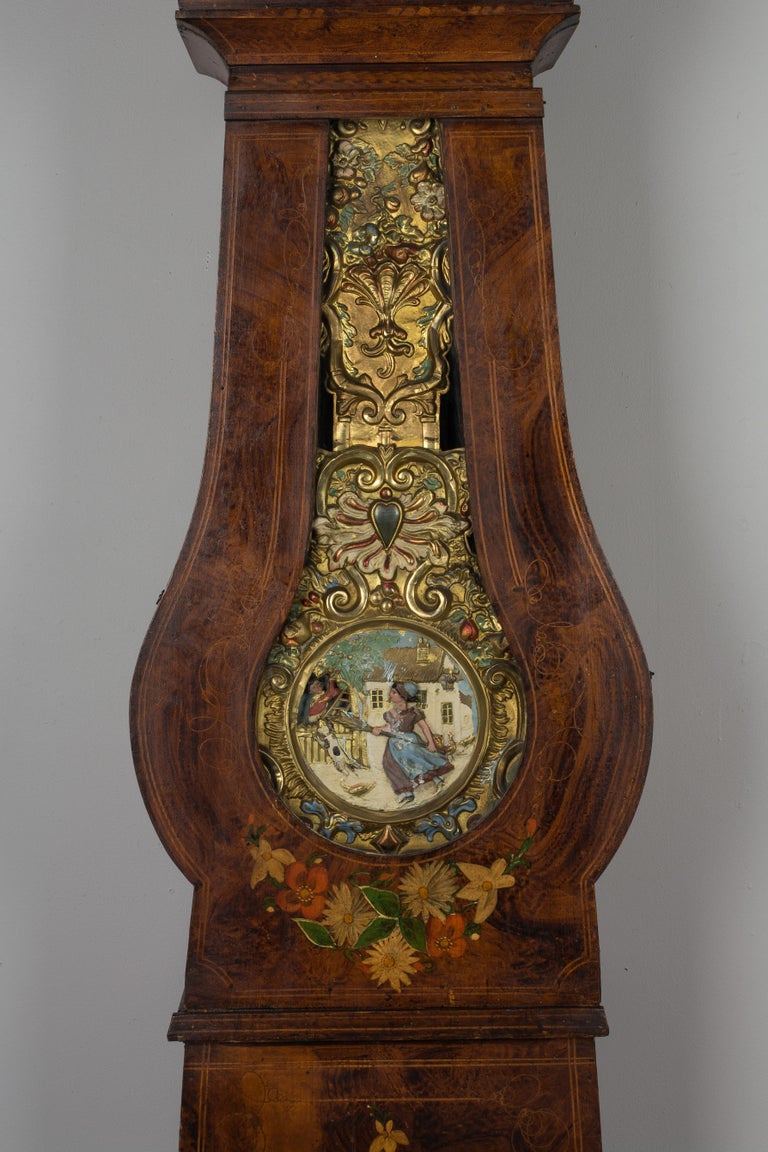 19th Century French Comtoise Grandfather Clock with Automated Pendulum