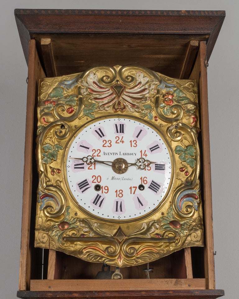 19th Century French Comtoise Grandfather Clock with Automated Pendulum
