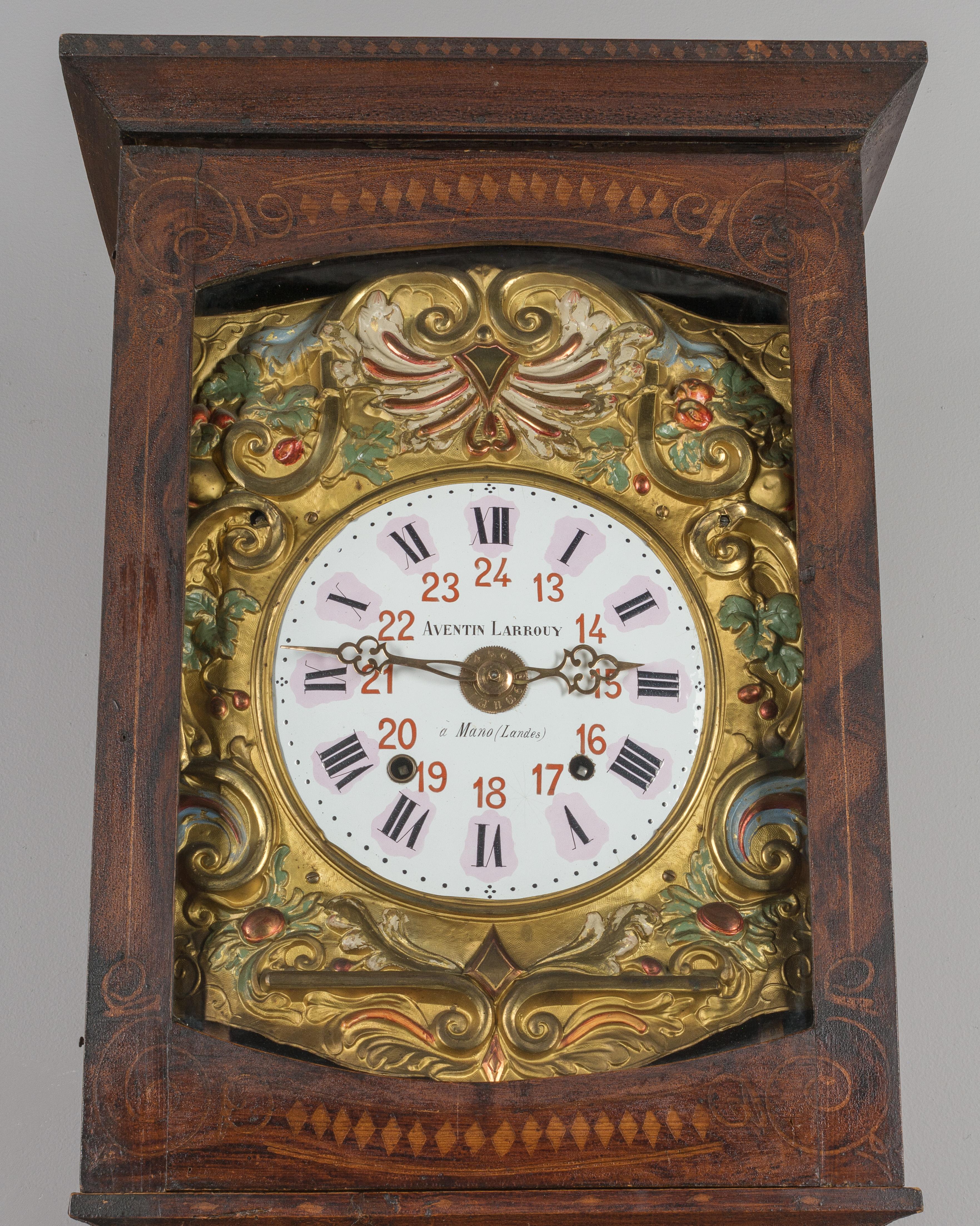 19th Century French Comtoise Grandfather Clock with Automated Pendulum In Good Condition In Winter Park, FL