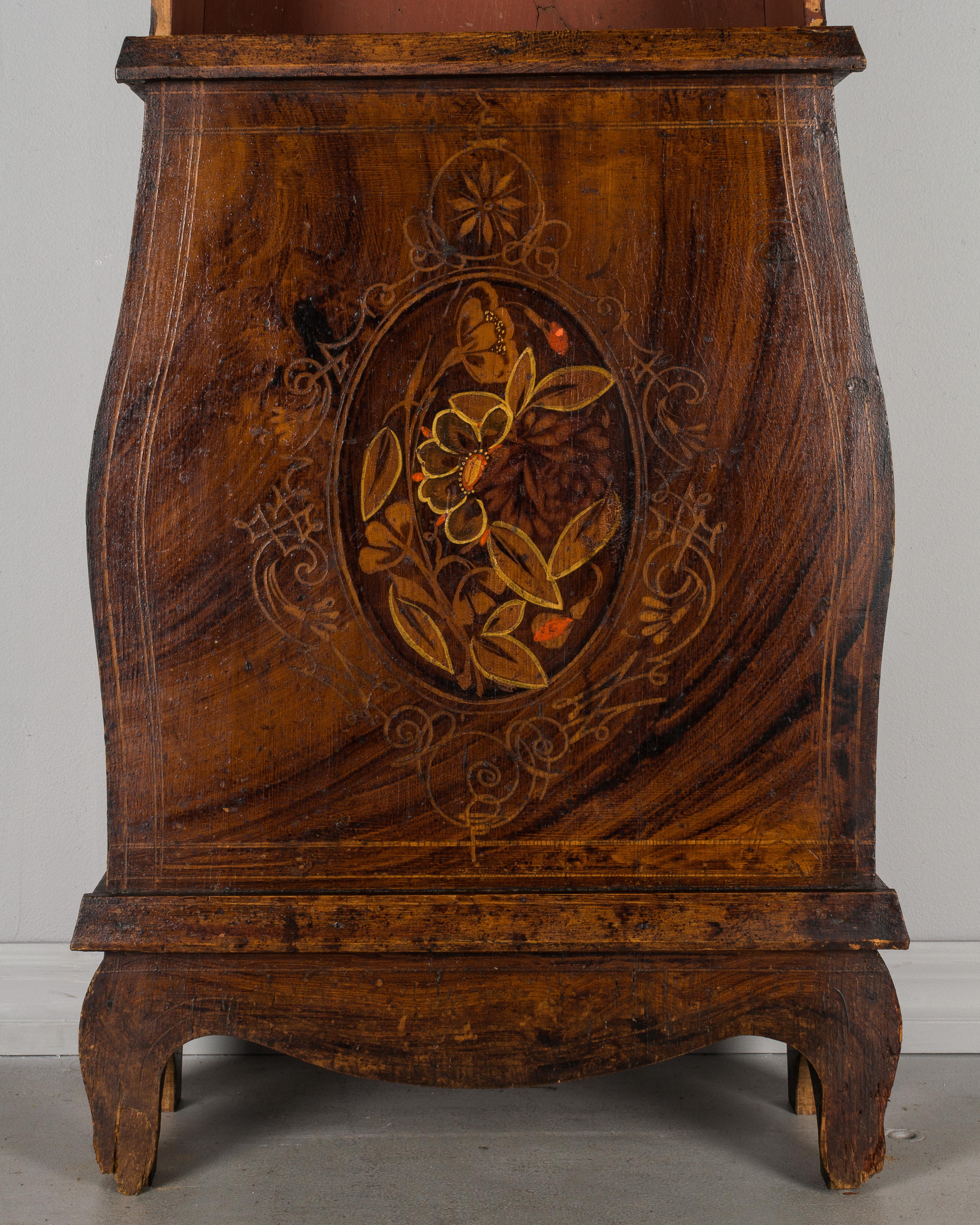 Glass 19th Century French Comtoise Grandfather Clock with Automated Pendulum