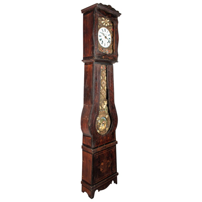 19th Century French Comtoise Grandfather Clock With Automated Pendulum For At 1stdibs - French Country Wall Clock With Pendulum