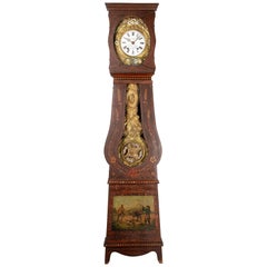 Antique 19th Century French Comtoise Grandfather Clock with Automated Pendulum
