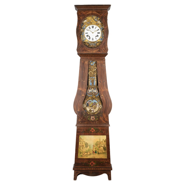 19th Century French Comtoise Grandfather Clock with Automated Pendulum For Sale
