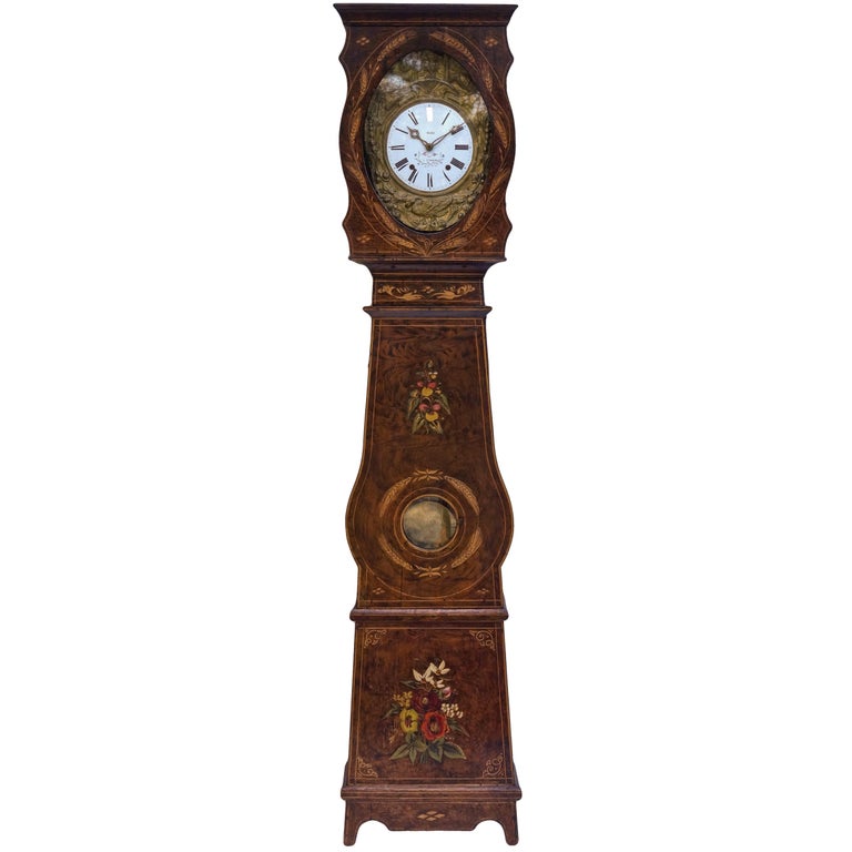 19th Century French Comtoise or Grandfather Clock For Sale at 1stDibs