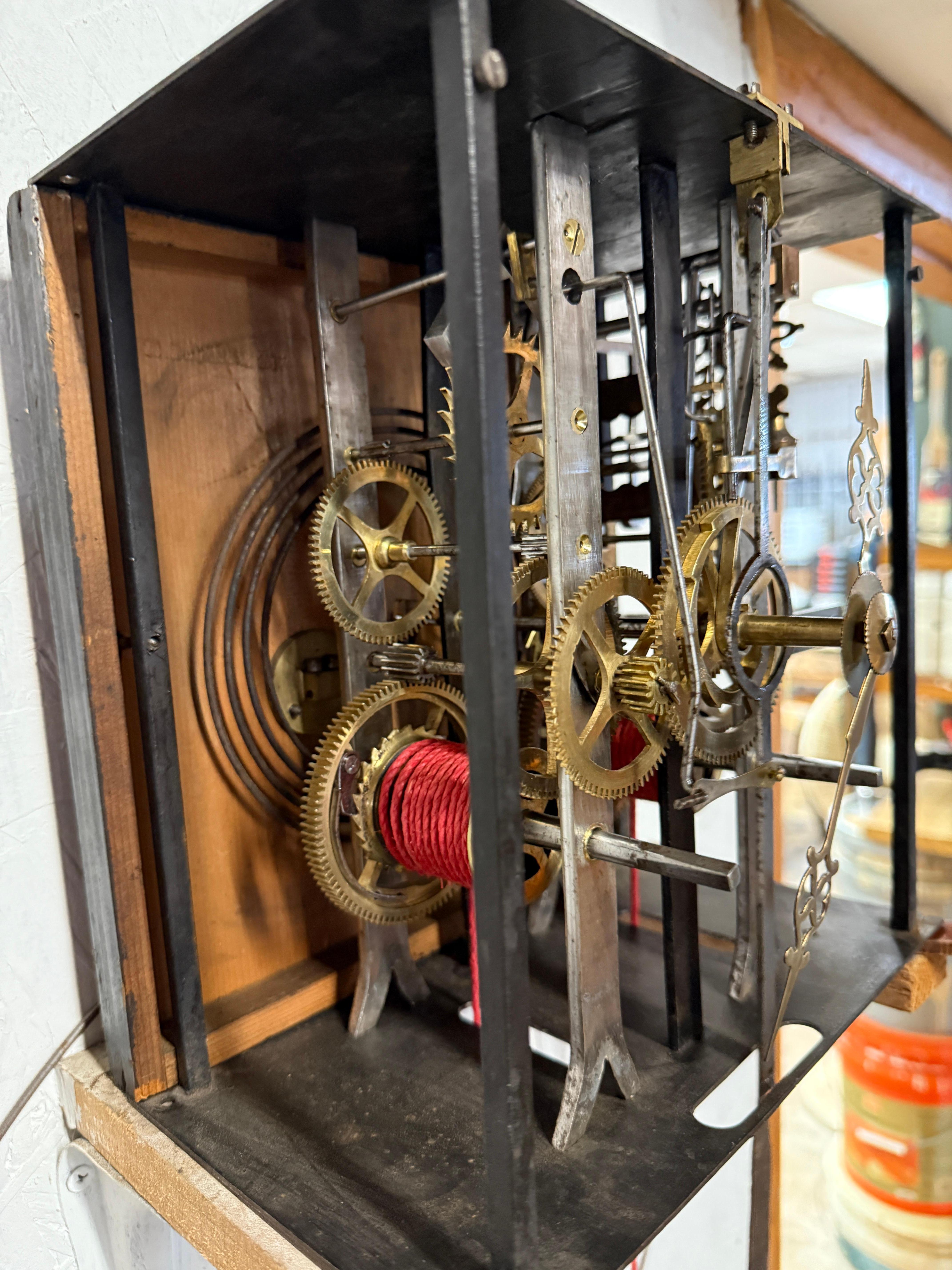 19th Century French Comtoise or Morbier Grandfather Clock For Sale 6