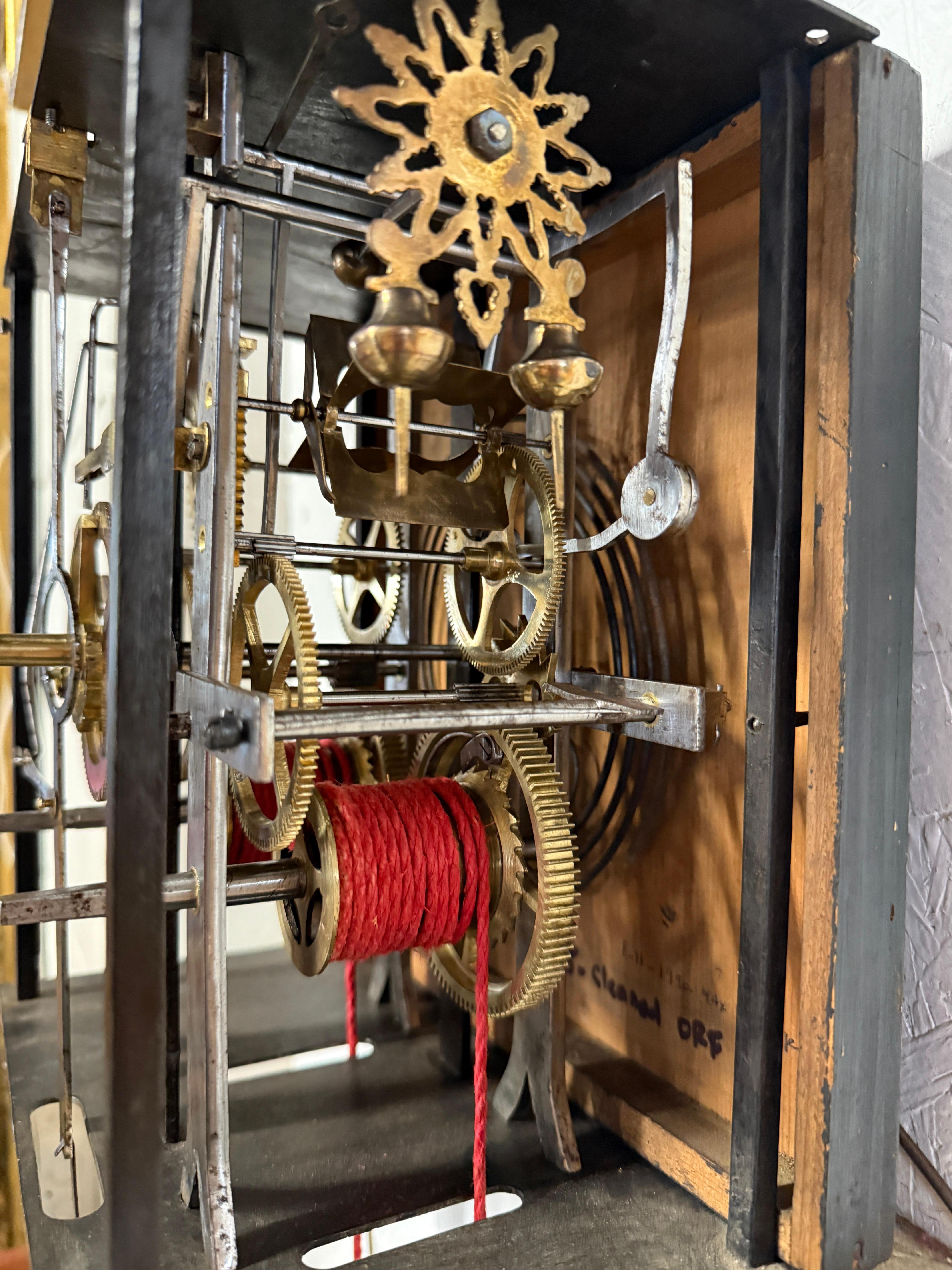 19th Century French Comtoise or Morbier Grandfather Clock For Sale 7