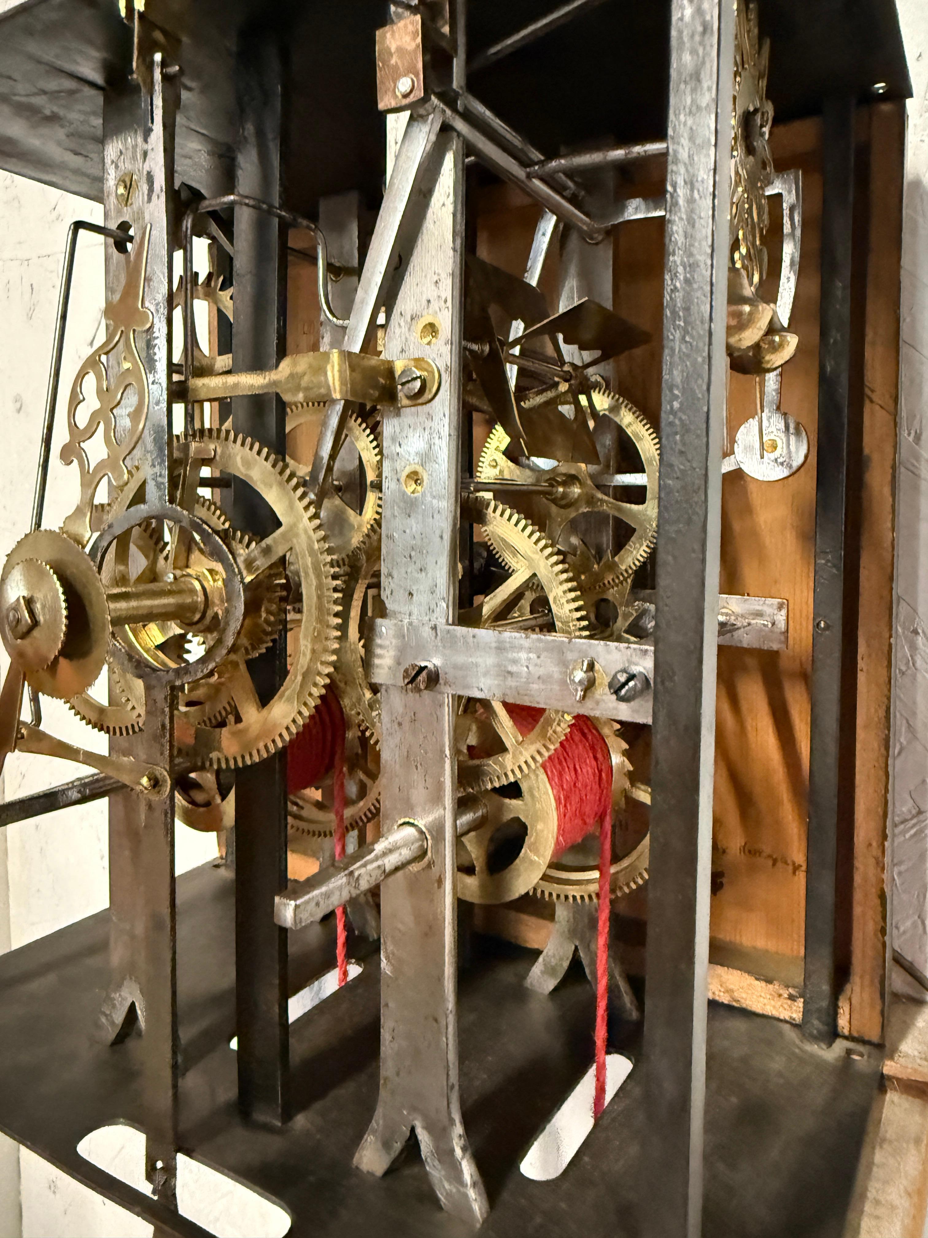 19th Century French Comtoise or Morbier Grandfather Clock For Sale 8