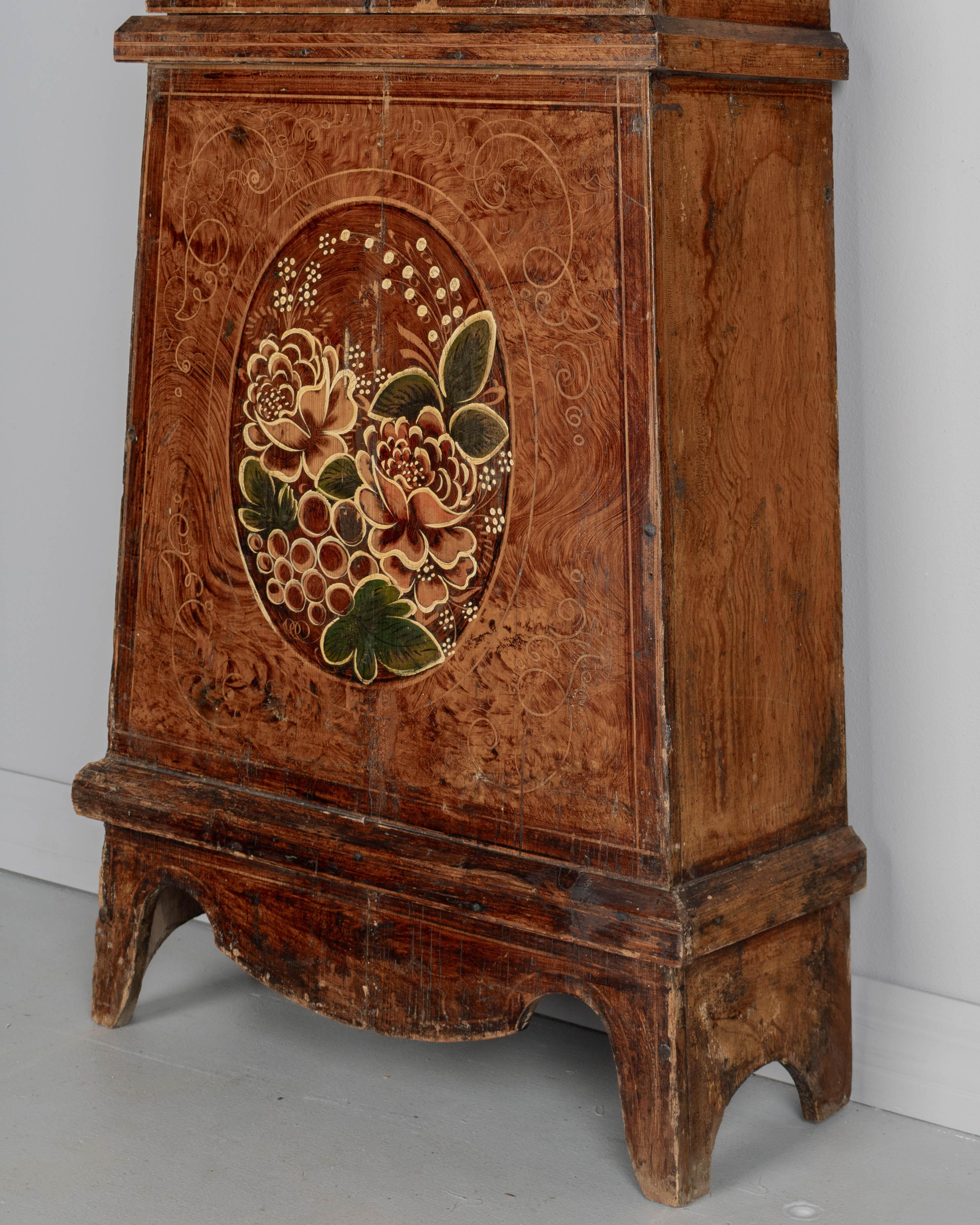 19th Century French Comtoise or Morbier Grandfather Clock In Good Condition For Sale In Winter Park, FL