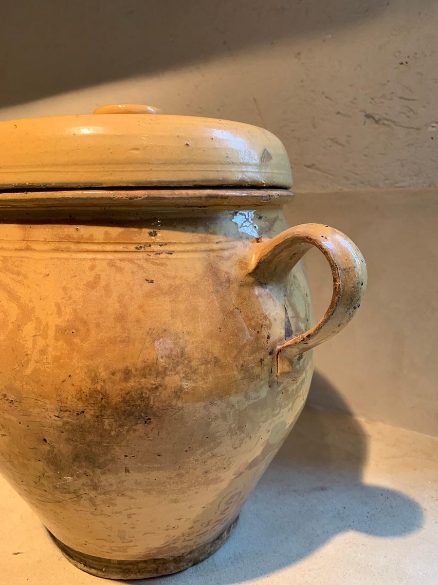 Glazed 19th Century French Confit Pot For Sale