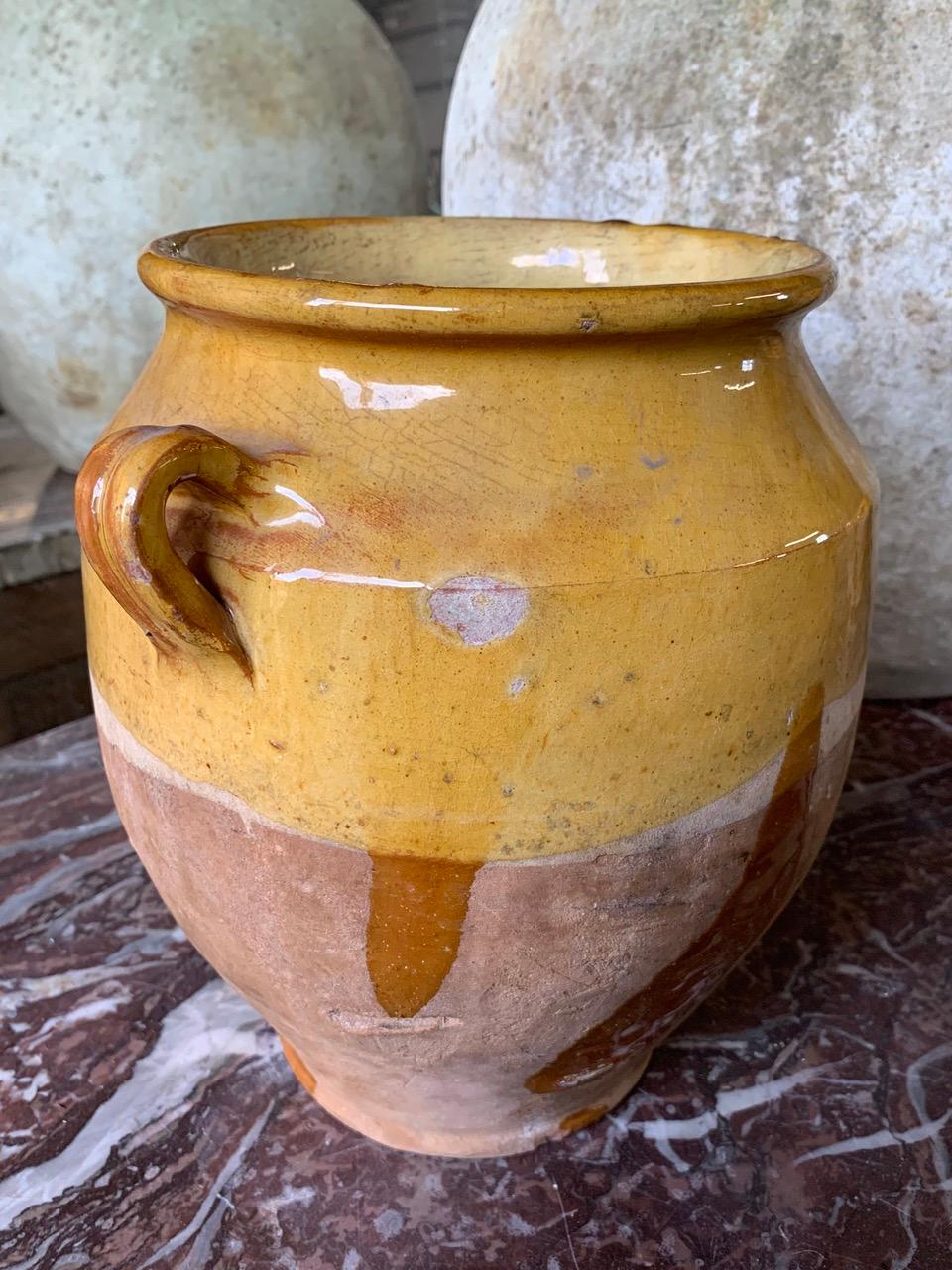Un bel vaso Confit francese del XIX secolo con una bella smaltatura a colori.