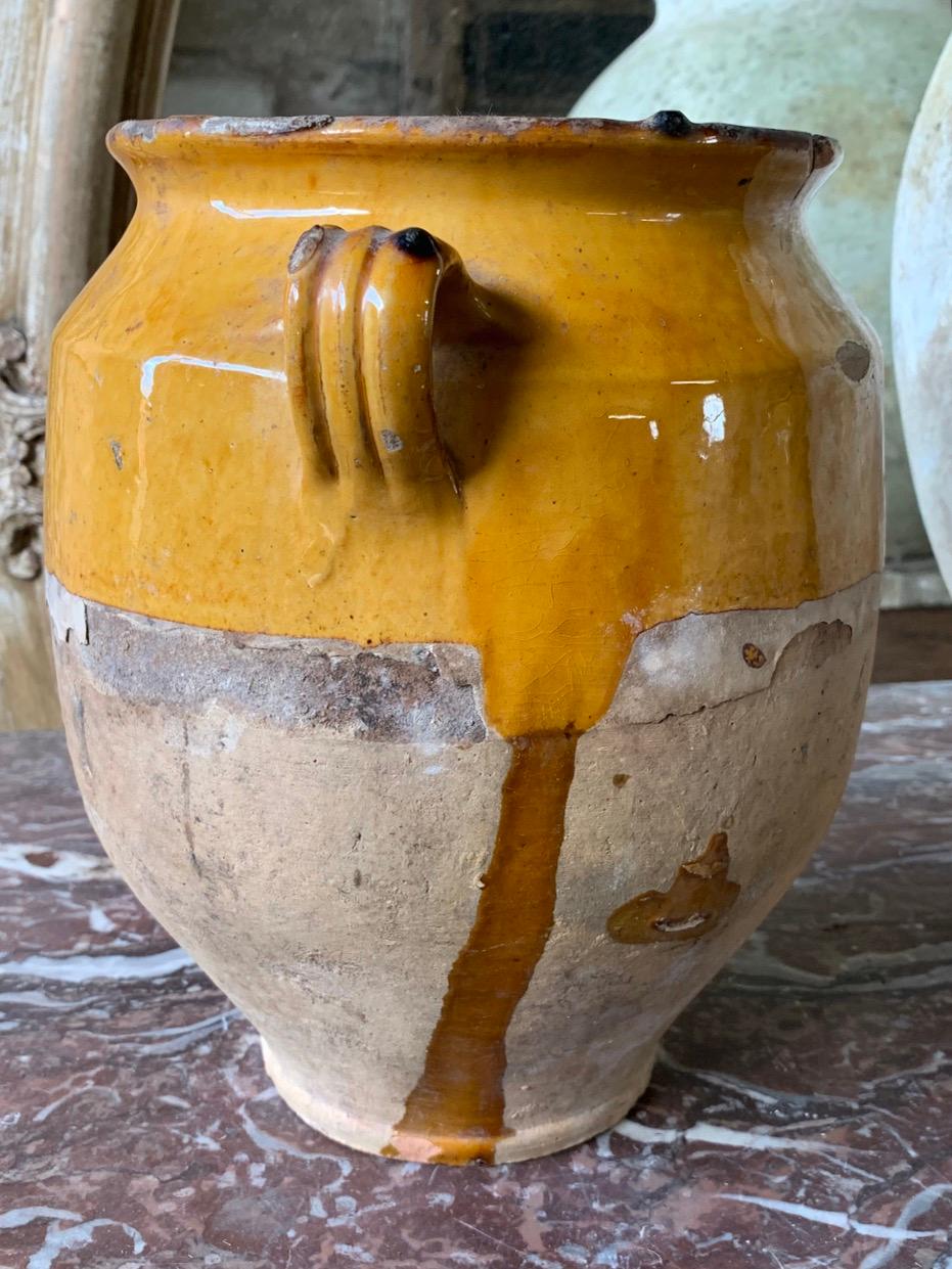 Un bel vaso Confit francese del XIX secolo con una bella smaltatura a colori.