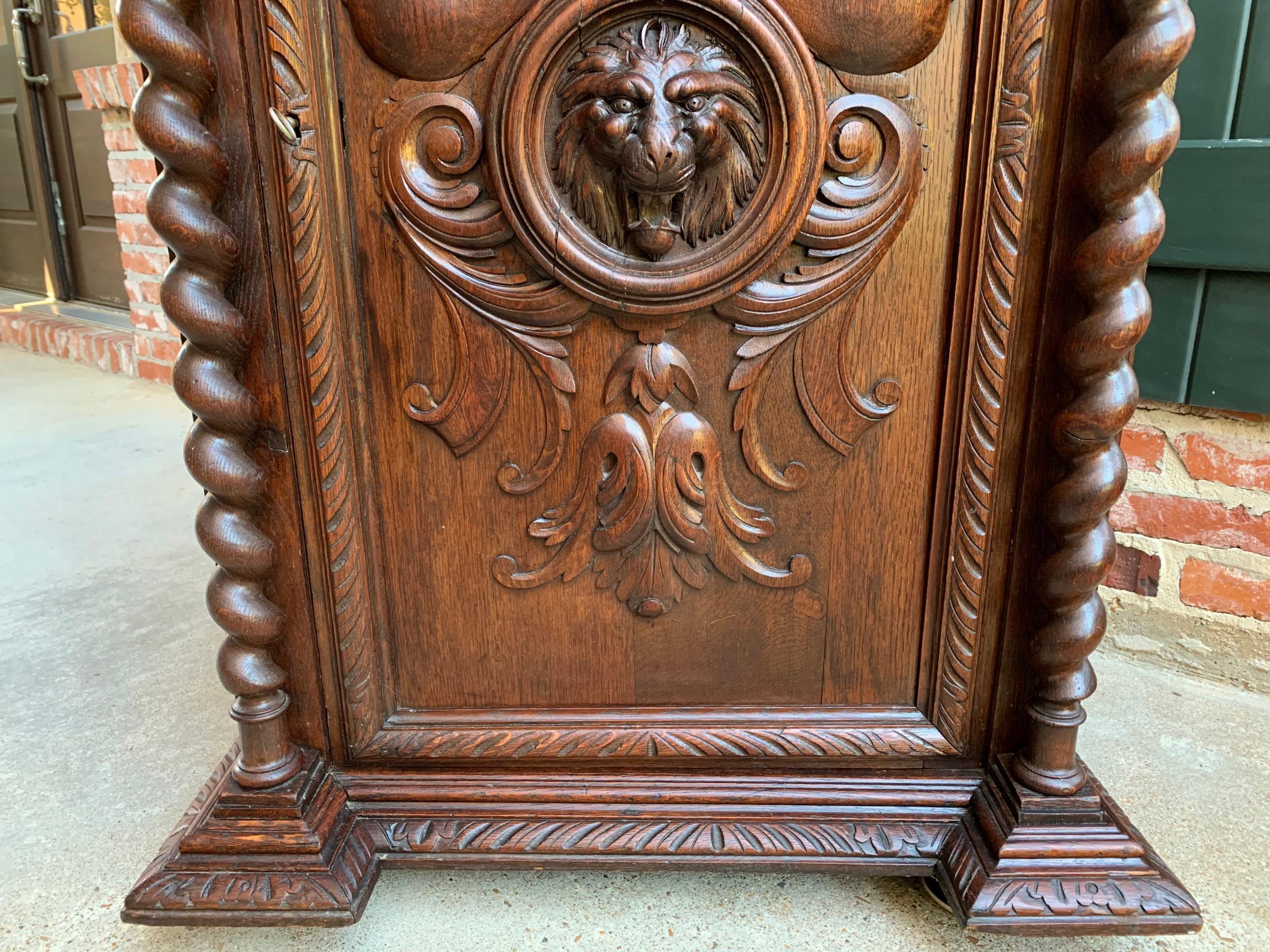 19th Century French Confiturier Jam Cabinet Carved Oak Barley Twist Louis XIV 4