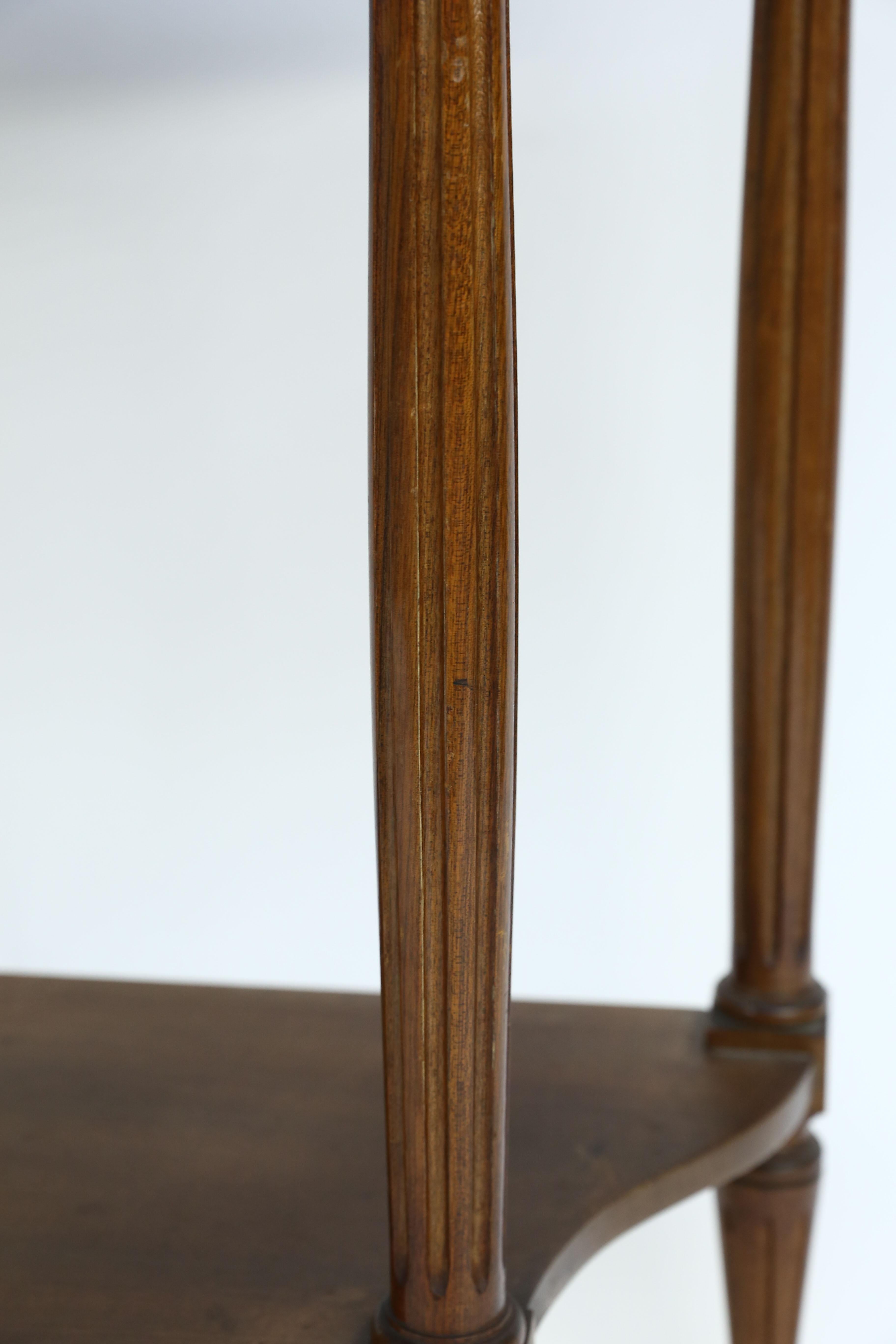 Walnut 19th Century French Console, Carrera Marble Top